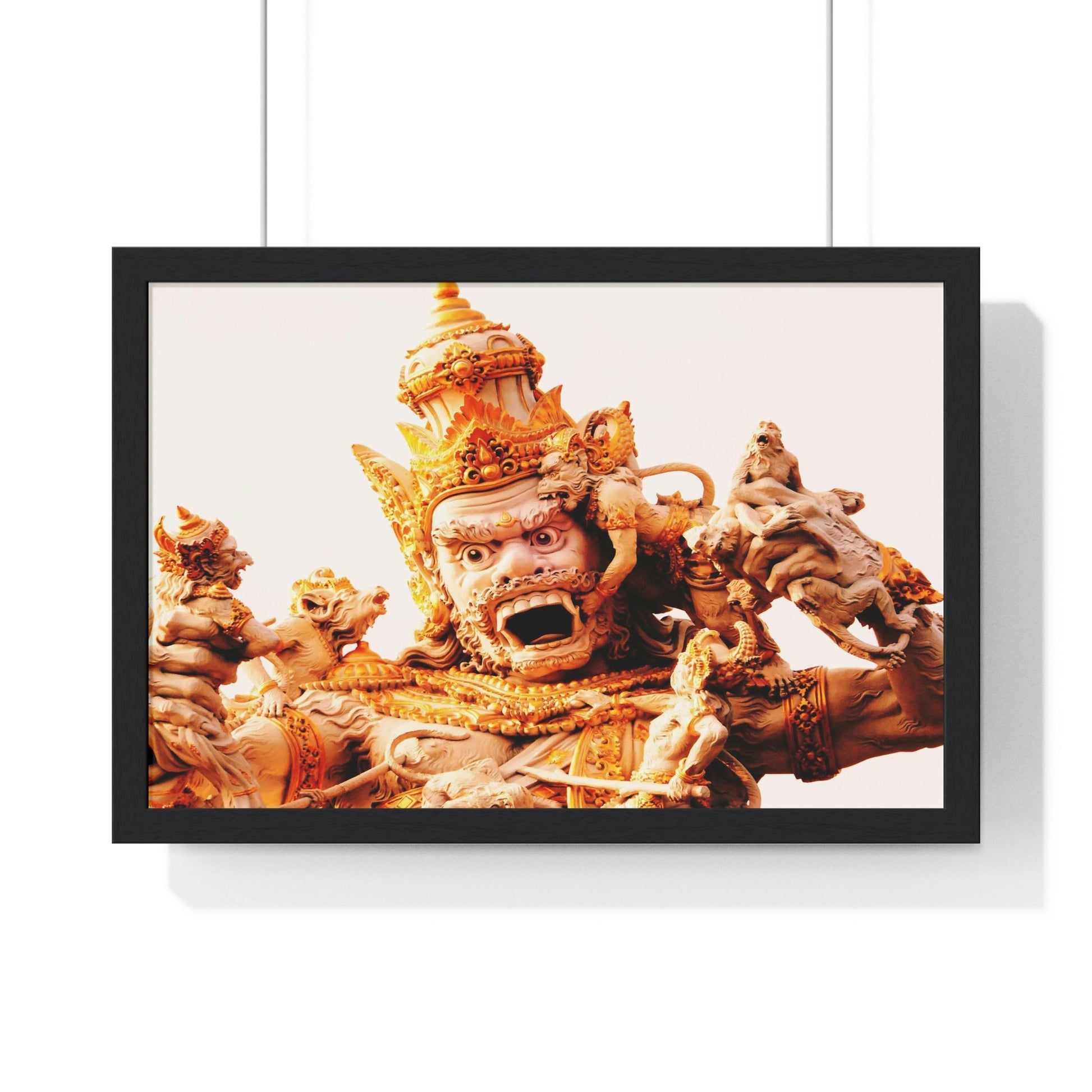 EU Print - Premium Framed Horizontal Poster - Fiery Wrathful Deity - India - Green Forest Home