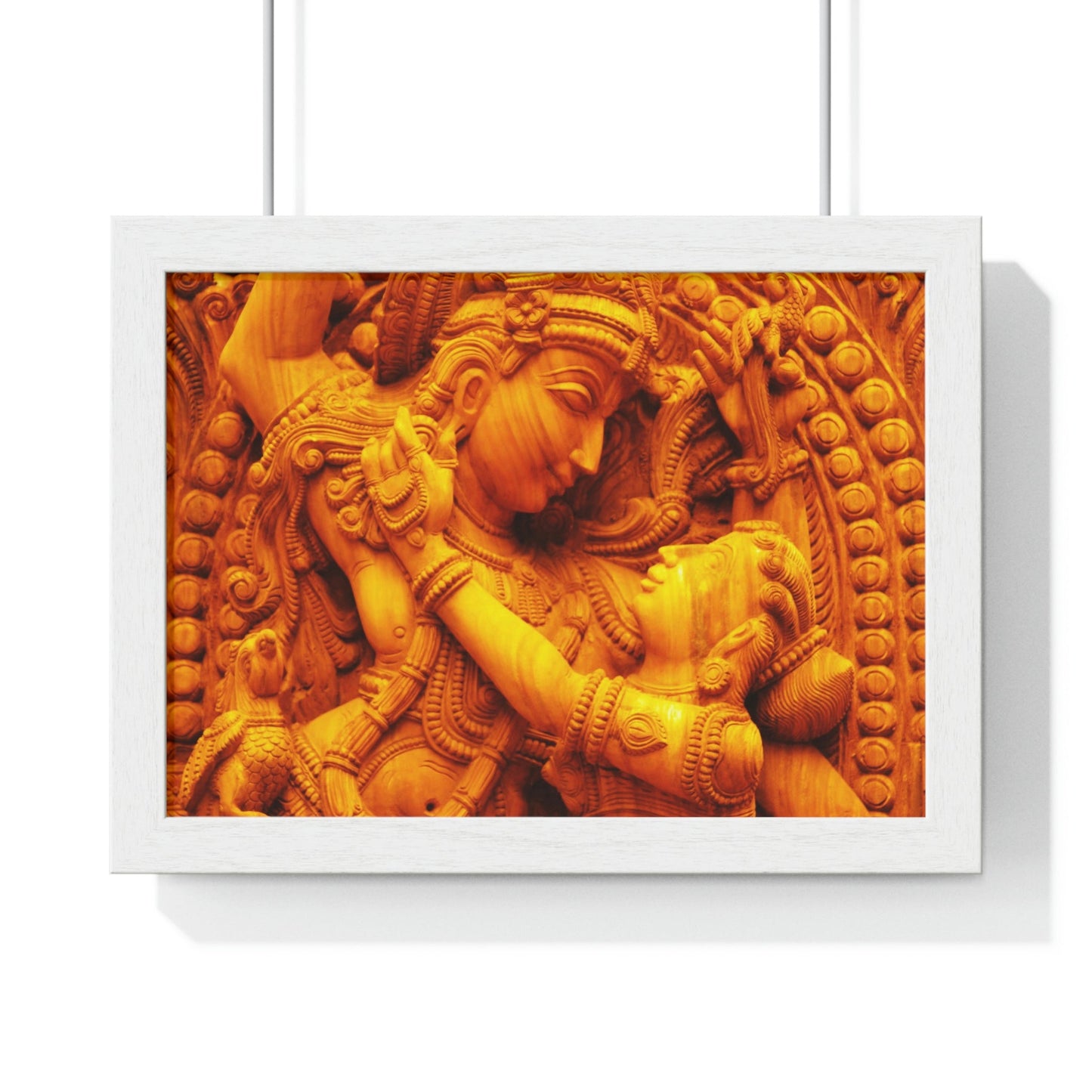 EU Print - Premium Framed Horizontal Poster - The Eternal Dance of LOVE of the Gods - Radha Krishna - India - Green Forest Home