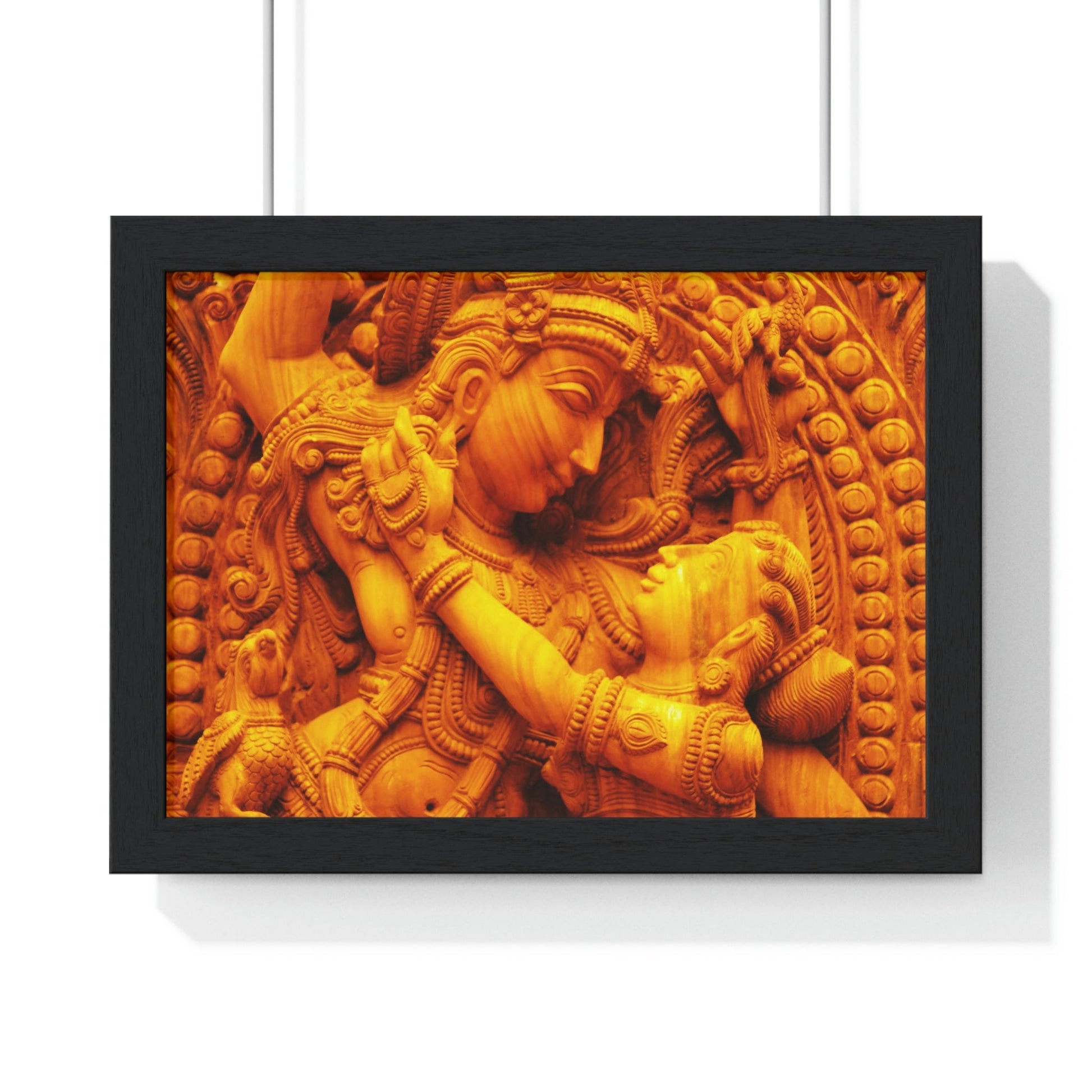 EU Print - Premium Framed Horizontal Poster - The Eternal Dance of LOVE of the Gods - Radha Krishna - India - Green Forest Home