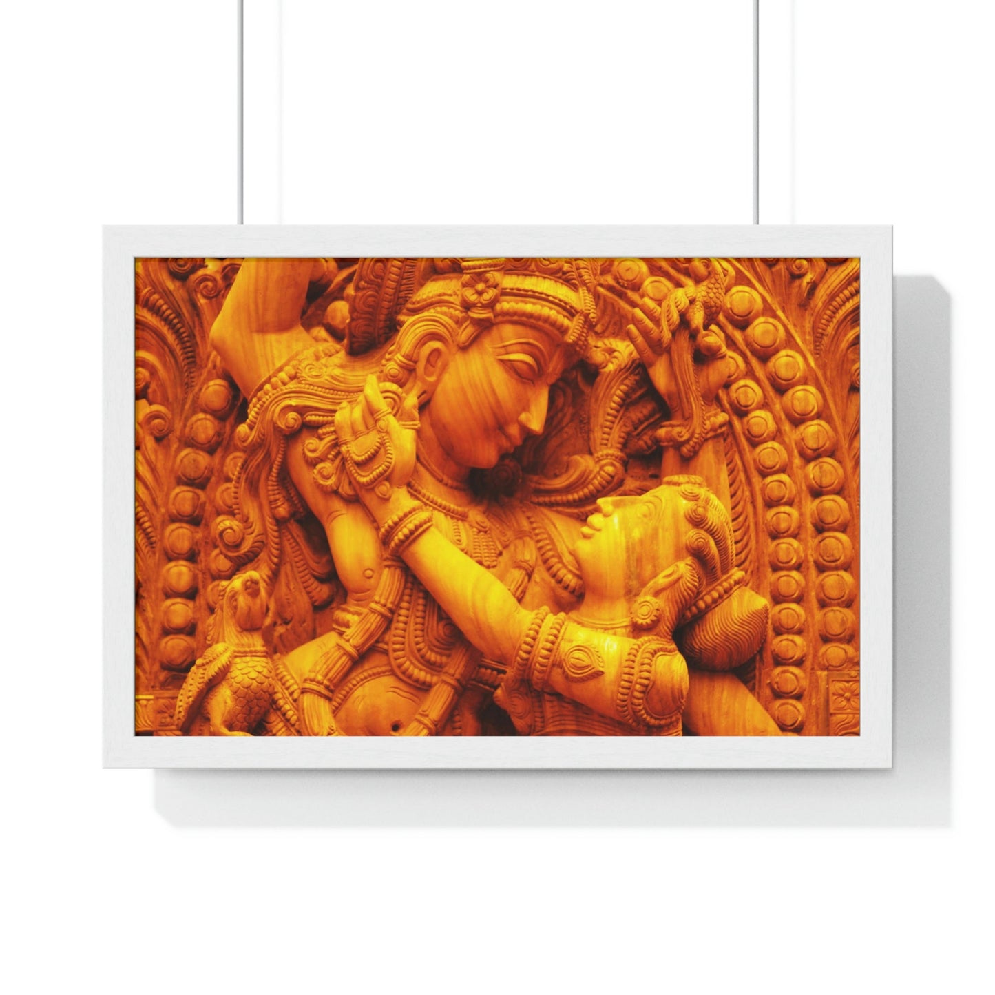 EU Print - Premium Framed Horizontal Poster - The Eternal Dance of LOVE of the Gods - Radha Krishna - India - Green Forest Home