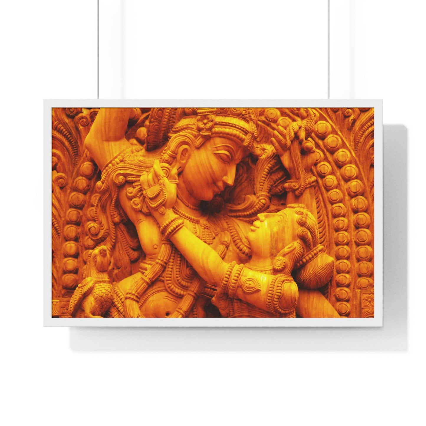 EU Print - Premium Framed Horizontal Poster - The Eternal Dance of LOVE of the Gods - Radha Krishna - India - Green Forest Home