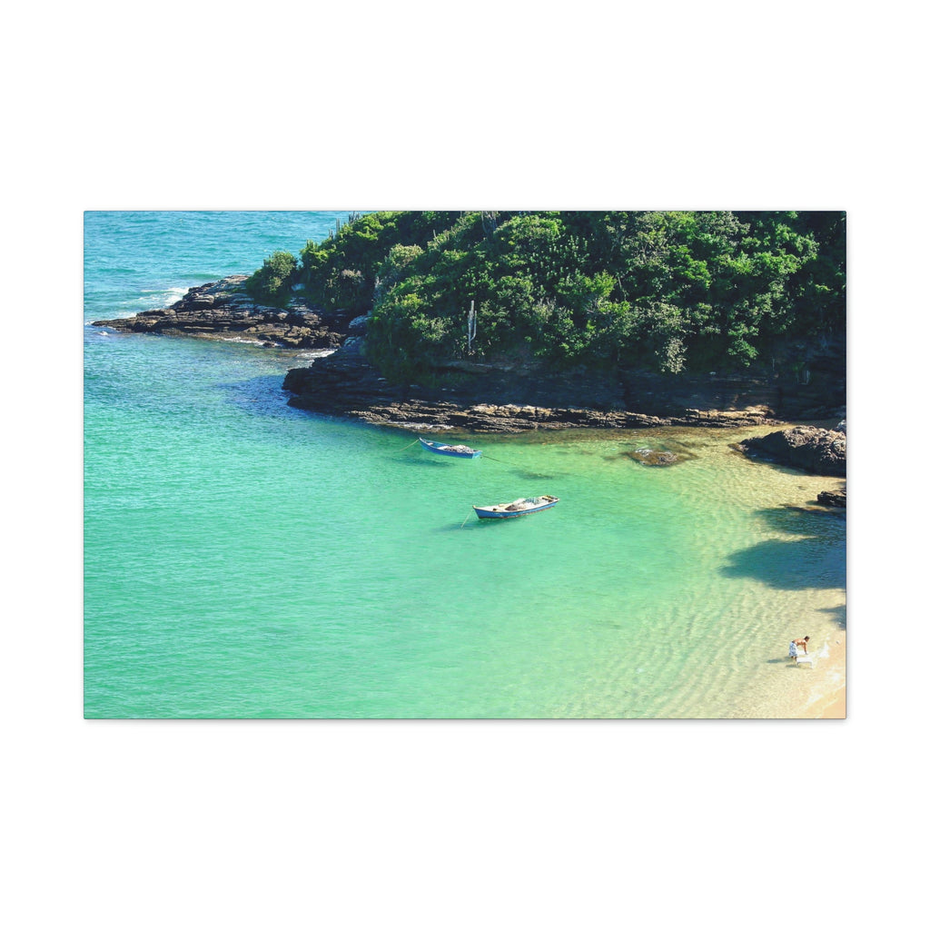 Best Beaches & Islands - Canvas Stretched, 0.75" in 6 sizes - Oceanic coast in Brazil to enjoy the beaches and the mountains - US Print