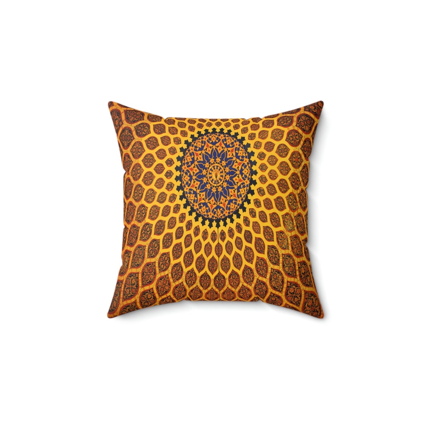 Faux Suede Square Pillow - Dome of the mosque Isfahan, Iran - Green Forest Home