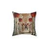 Faux Suede Square Pillow - Inside wonders of Shikh Zayed Grand mosque in Abu Dhabi - UAE - Green Forest Home