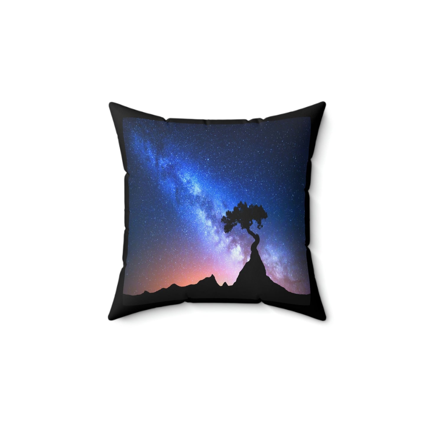 🌟 Faux Suede Square Pillow - Our Window to the UNIVERSE - the Night Sky in the desert - Green Forest Home