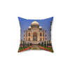 Faux Suede Square Pillow - The awesome Taj Mahal - A moslem mausoleum - Agra, India - Green Forest Home