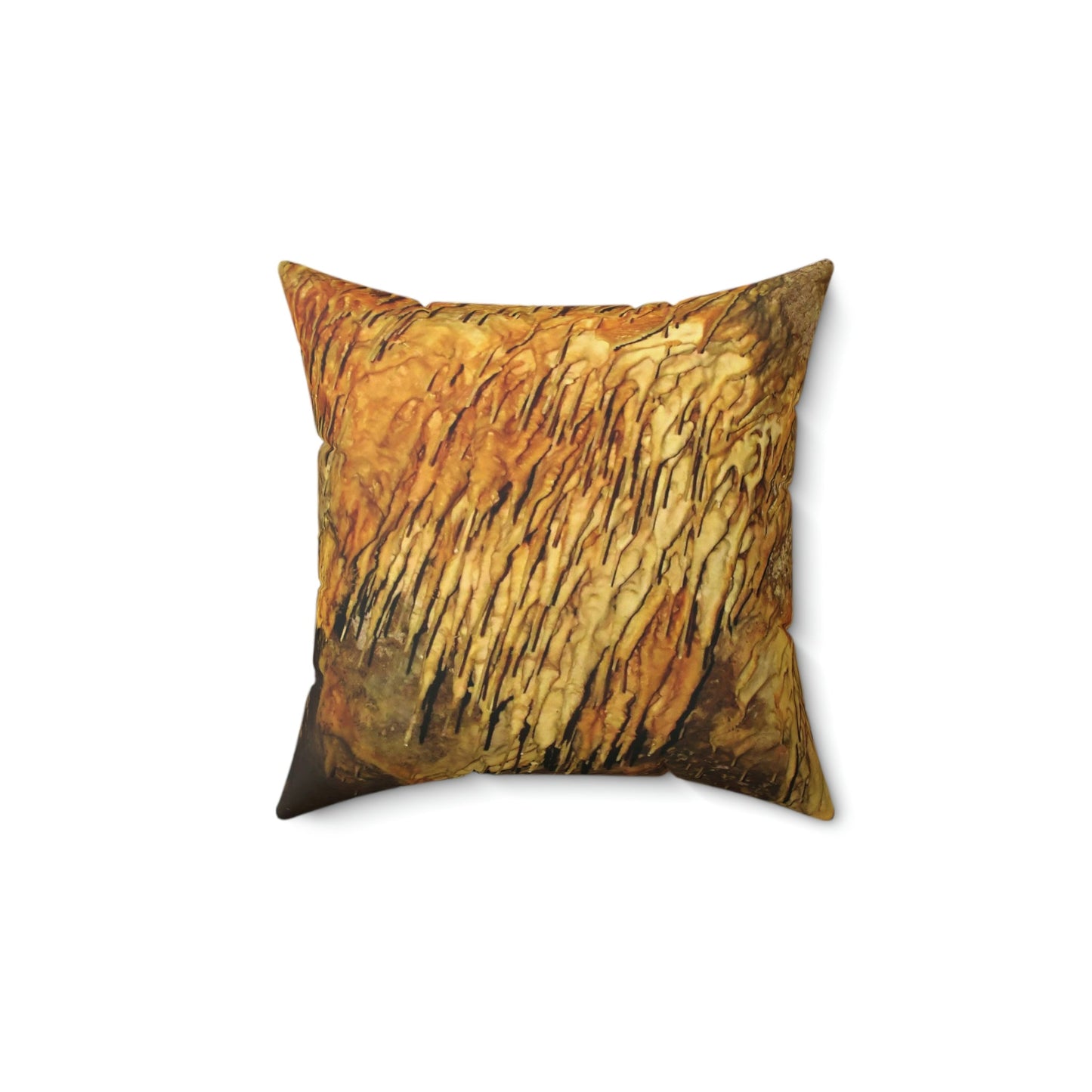 Faux Suede Square Pillow - Unique REMOTE Mona Island Caves - Galapagos of the Caribbean – Puerto Rico. - Green Forest Home