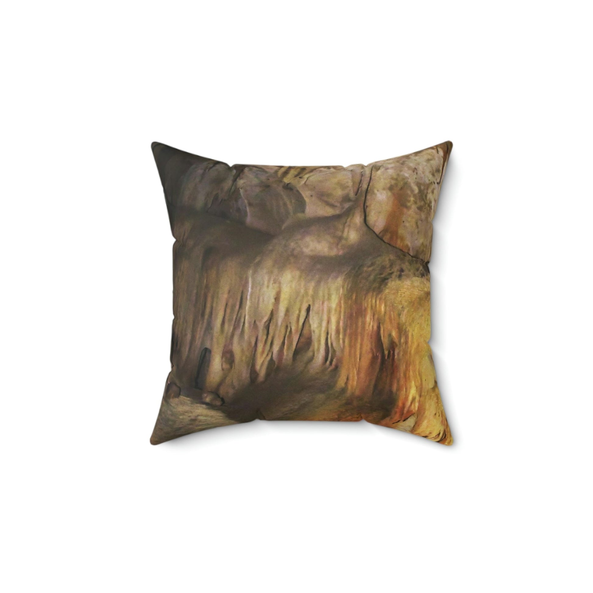 Faux Suede Square Pillow - Unique REMOTE Mona Island Caves - Galapagos of the Caribbean – Puerto Rico. - Green Forest Home