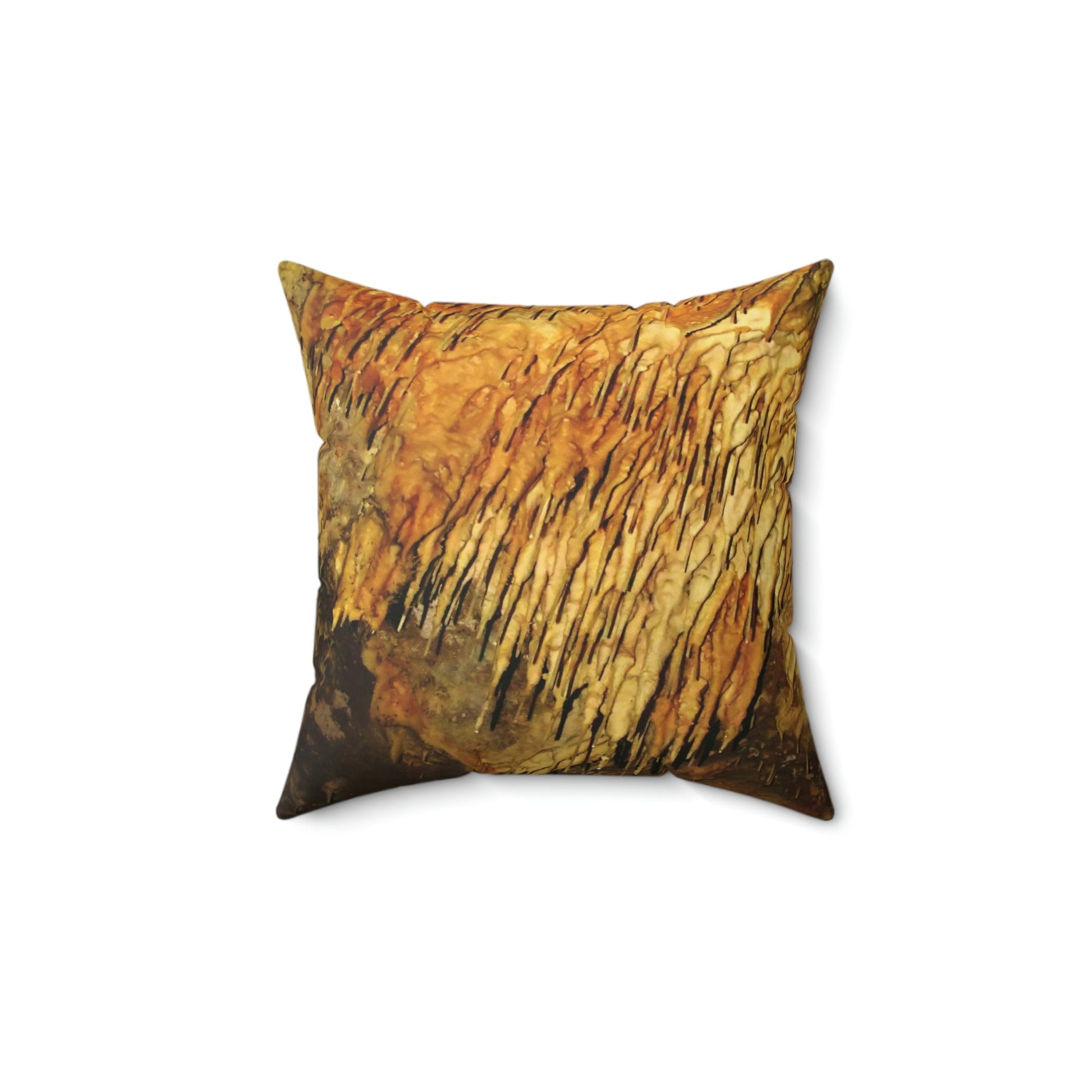 Faux Suede Square Pillow - Unique REMOTE Mona Island Caves - Galapagos of the Caribbean – Puerto Rico. - Green Forest Home