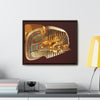 Horizontal Framed Premium Gallery Wrap Canvas -  Mask of Tutankhamen Mummy - Egypt - Ancient religions