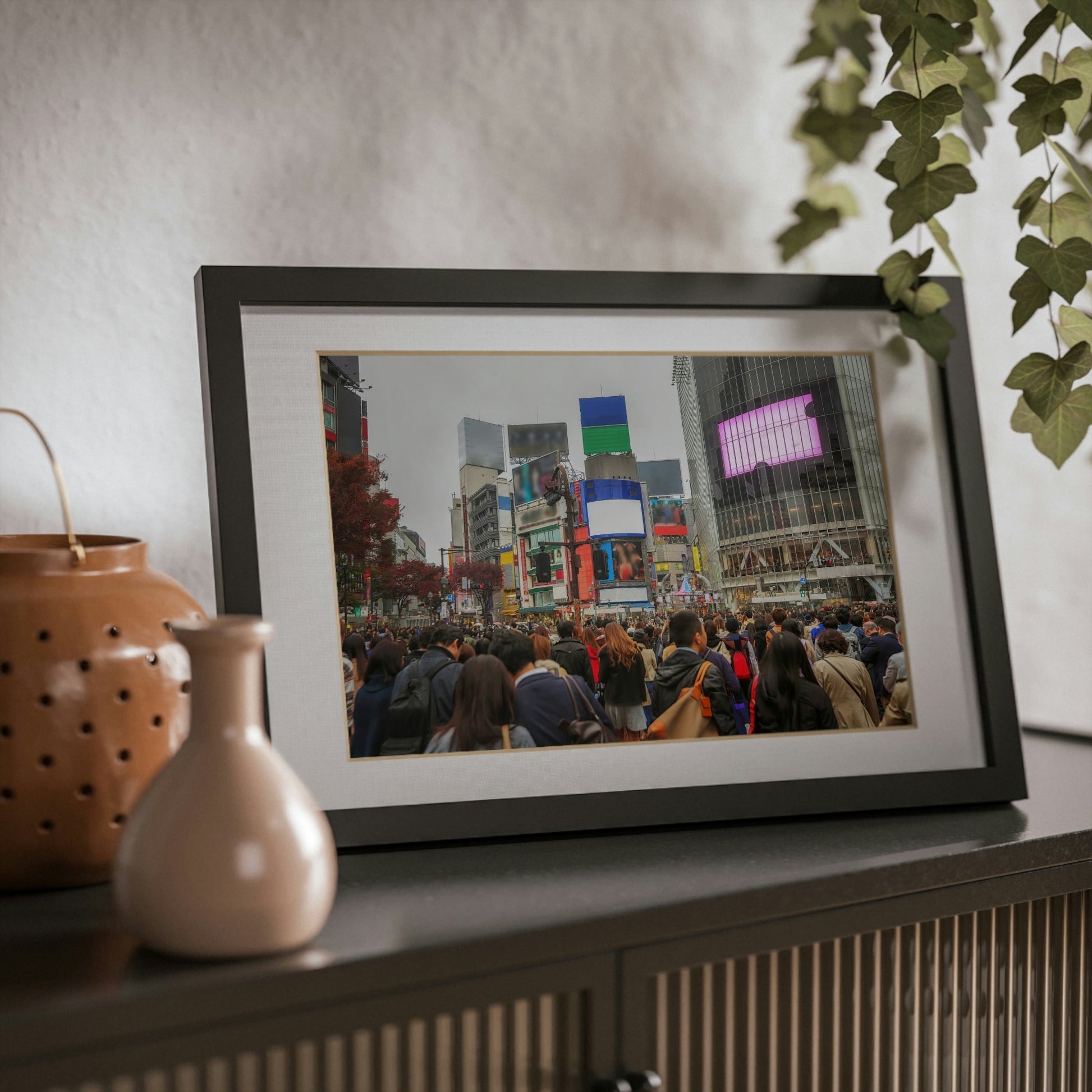 Framed Posters, Black - Tokyo, Japan view of Shibuya Crossing, one of the busiest crosswalks in the world. - Made in Australia by Prima Printing - Green Forest Home