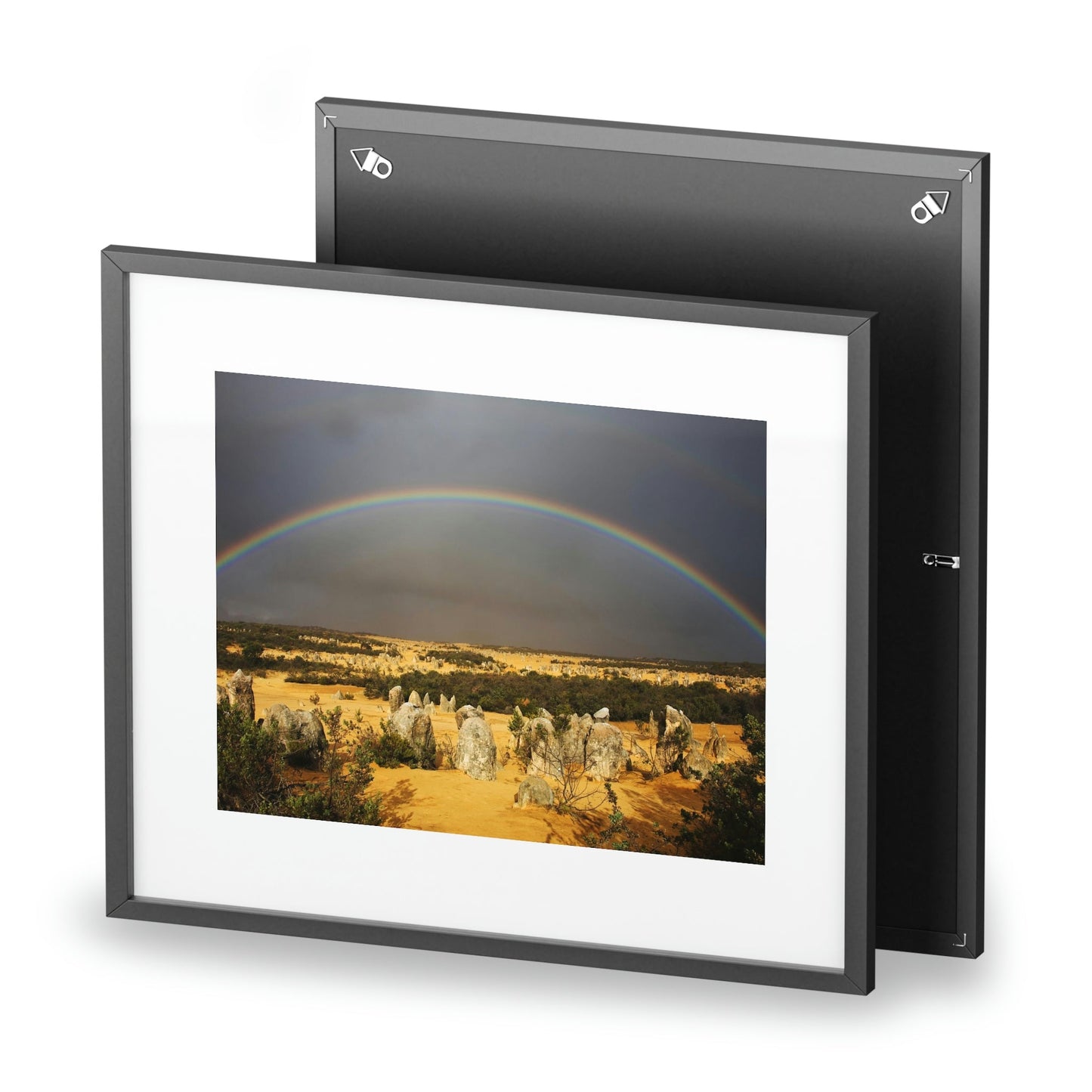 Framed Posters, Matte - Printed in Australia by Prima Printing - Rainbow over the Pinnacles in Nambung NP in western Australia - Green Forest Home