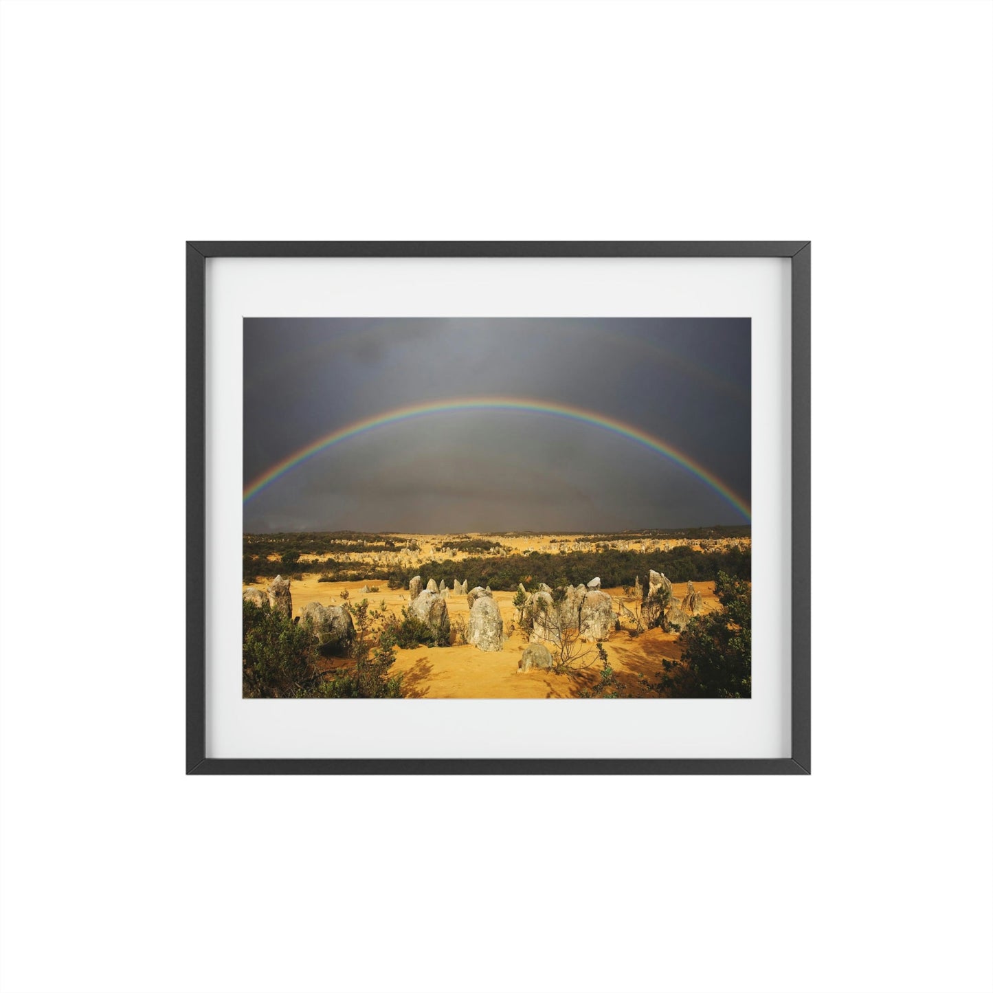 Framed Posters, Matte - Printed in Australia by Prima Printing - Rainbow over the Pinnacles in Nambung NP in western Australia - Green Forest Home