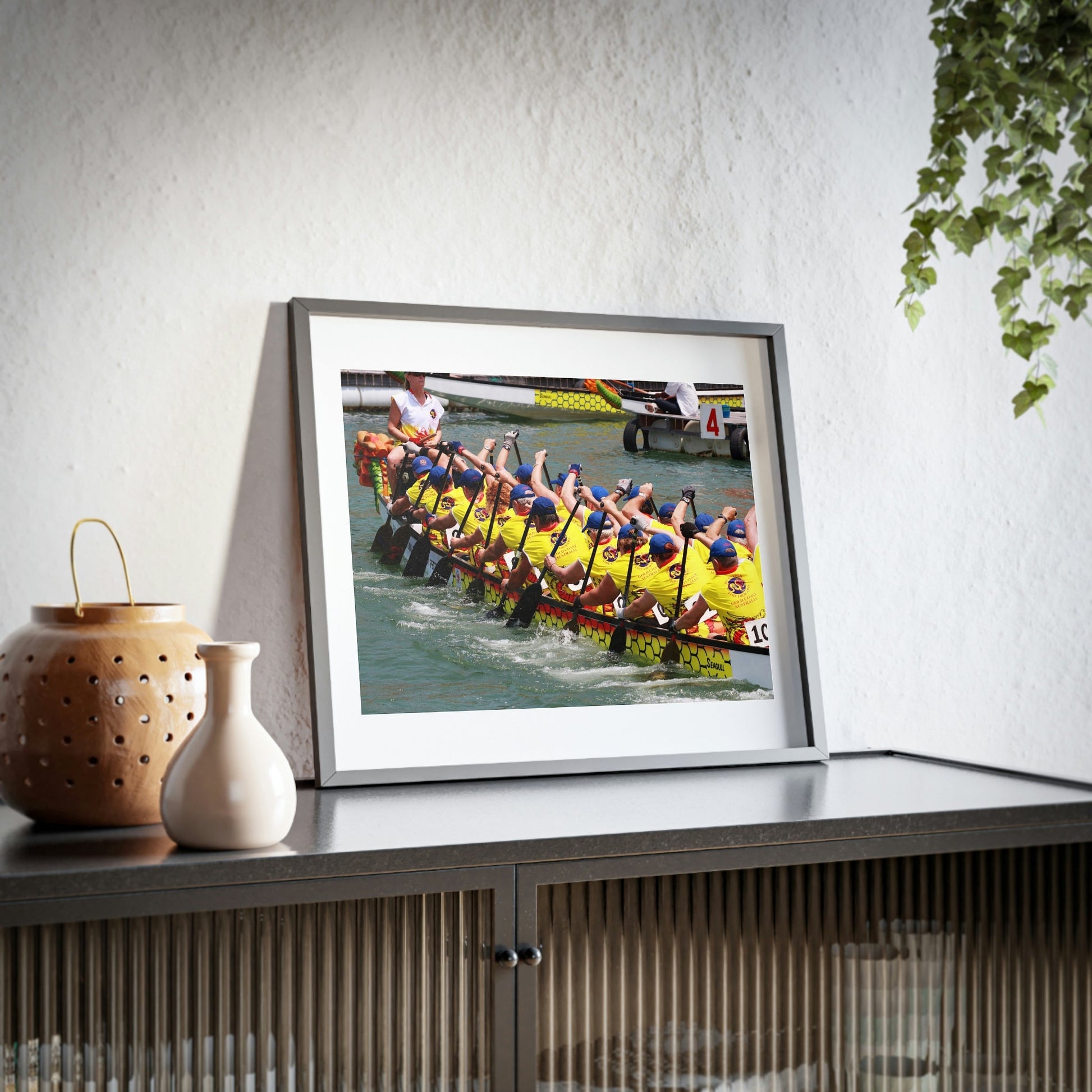 Framed Posters, Matte - Printed in Australia by Prima Printing - The Australia team paddling in Club Crew World Championships 2008 - Green Forest Home