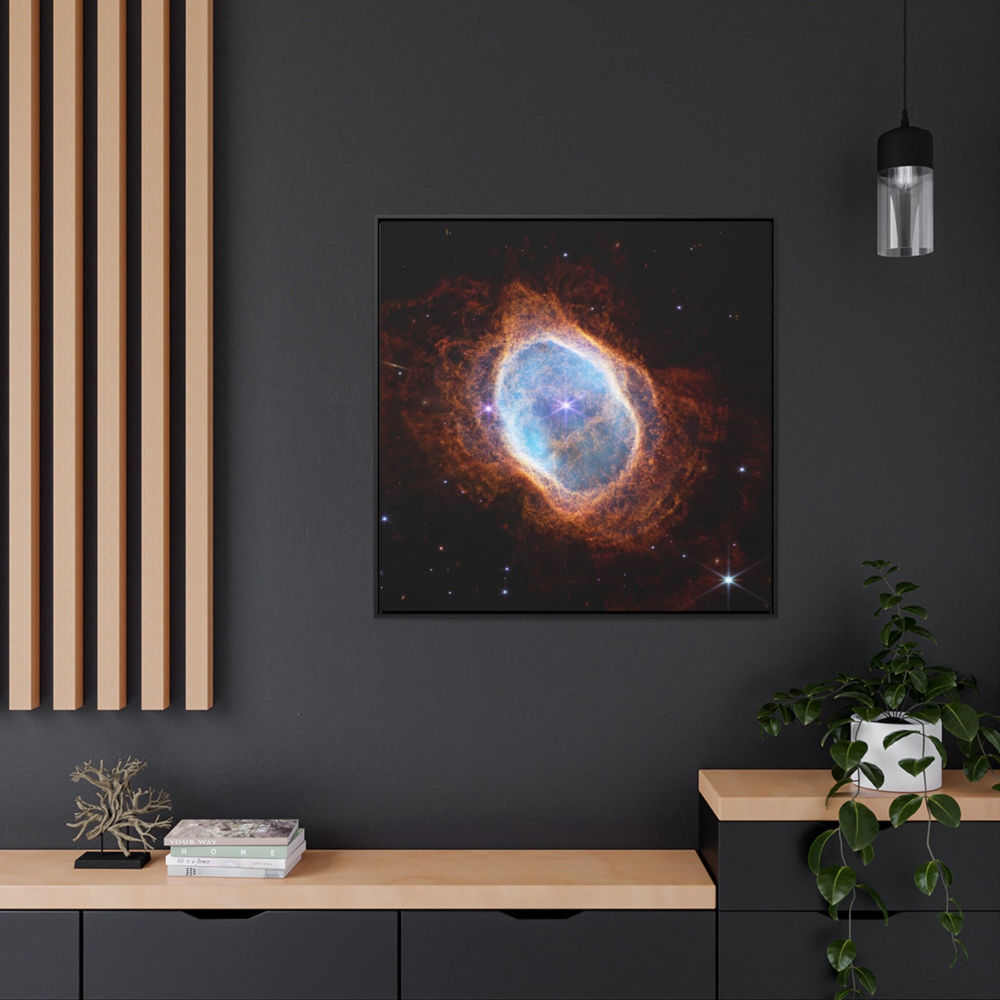 Gallery Canvas Wraps, Square Frame - US MADE - James Web Telescope - Southern Ring Nebula (NIRCam) - Green Forest Home