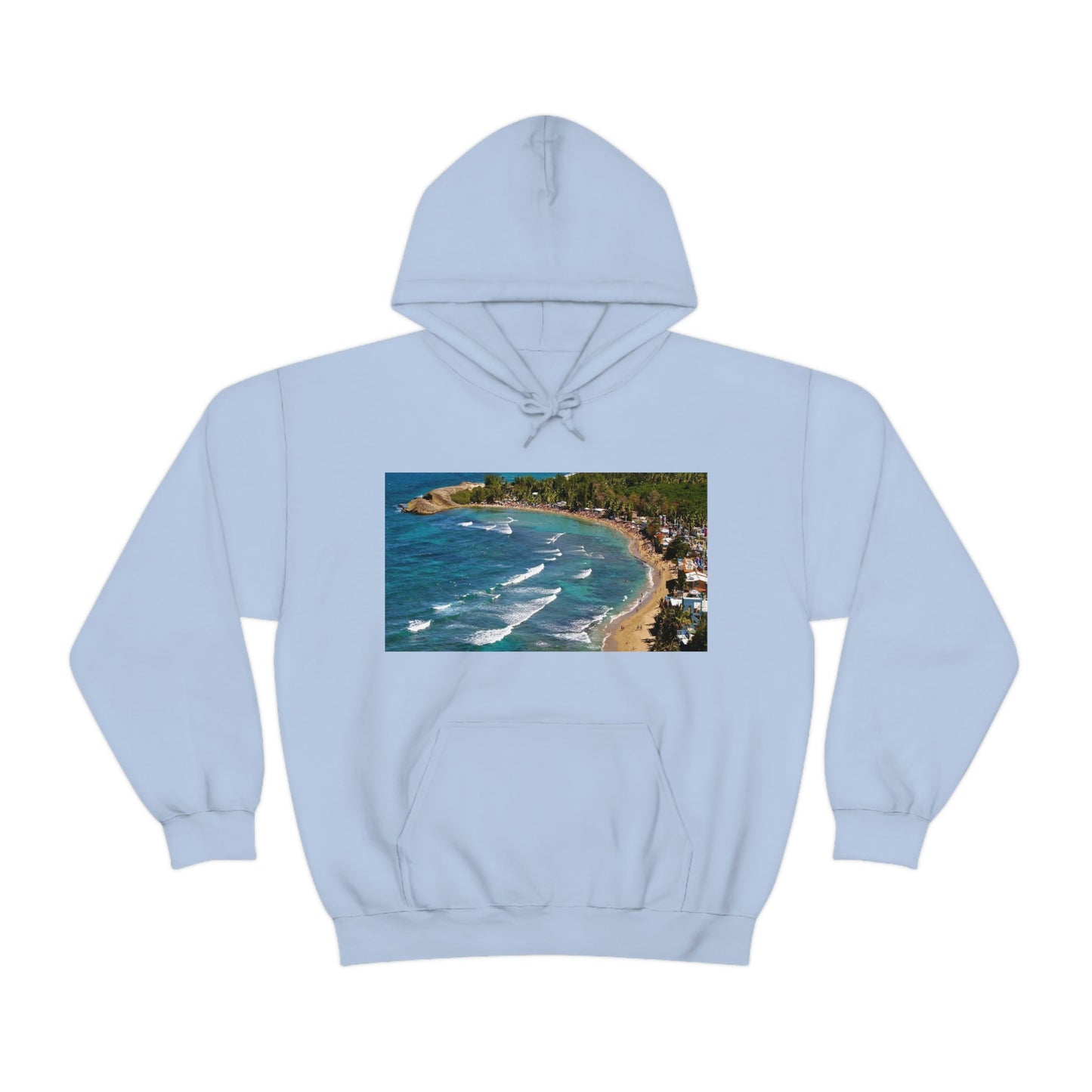 GILDAN 18500 Unisex Heavy Blend Hooded Sweatshirt - keep warm - Awesome RINCON Beach In Puerto Rico - Surfing, Food, Lodging, Fun - Green Forest Home