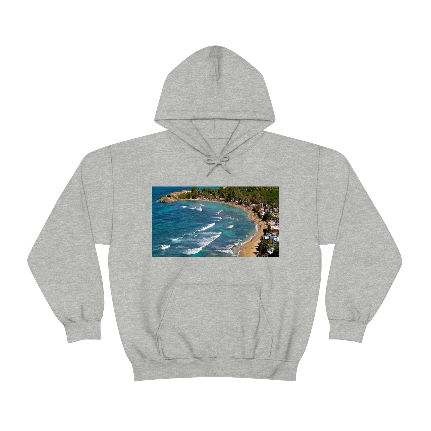 GILDAN 18500 Unisex Heavy Blend Hooded Sweatshirt - keep warm - Awesome RINCON Beach In Puerto Rico - Surfing, Food, Lodging, Fun - Green Forest Home