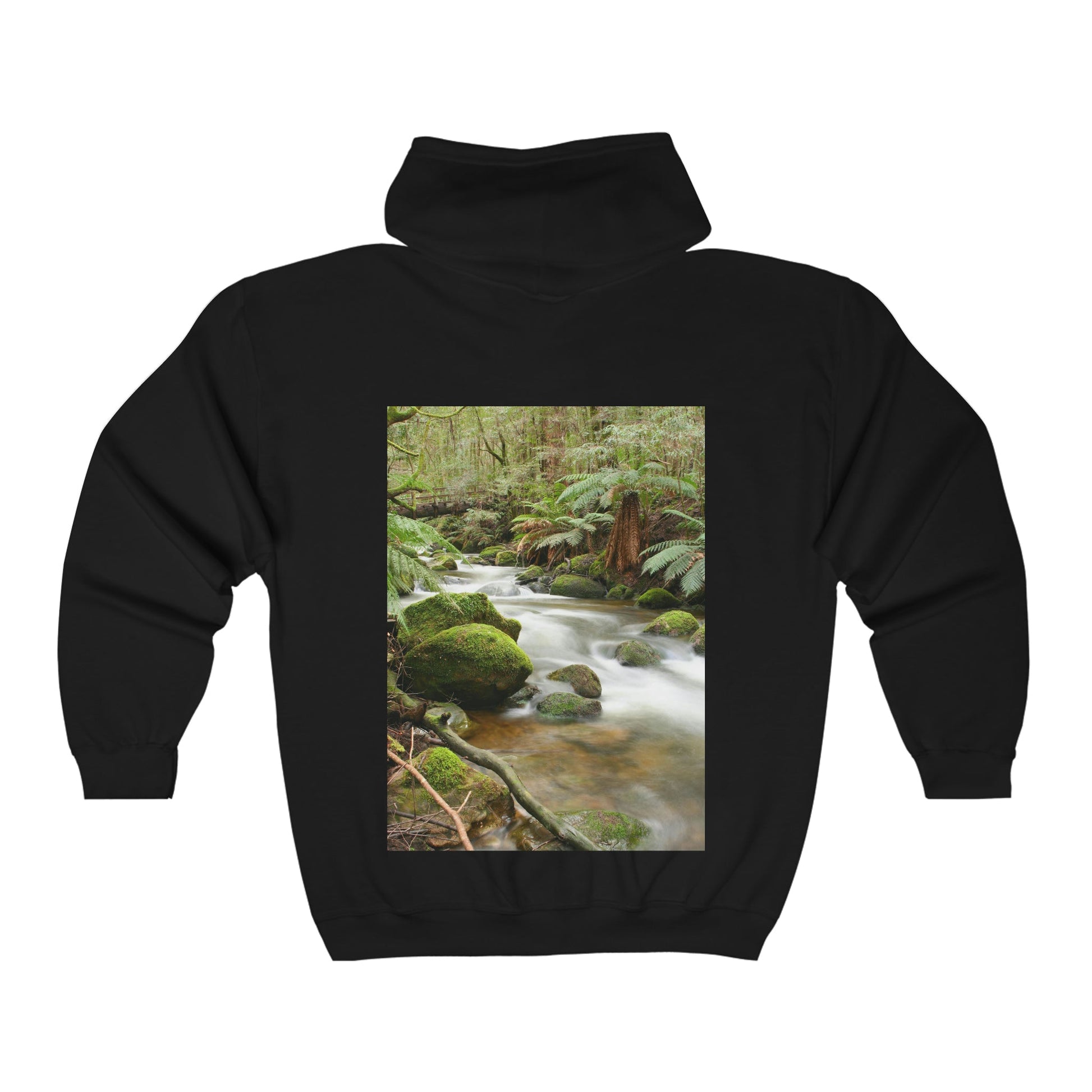 GLIDAN AU Print - UNISEX Heavy Blend™ Full Zip Hooded Sweatshirt - The Twelve Apostles on the Great Ocean Road and Temperate forest in Victoria, Australia - Printed in AU by The Print Bar - Green Forest Home