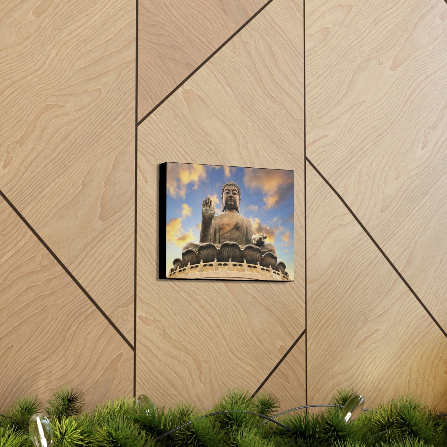 HONG KONG - SMALL Canvas Gallery Wraps - Giant Buddha sitting & sending blessings - Hong Kong - Green Forest Home