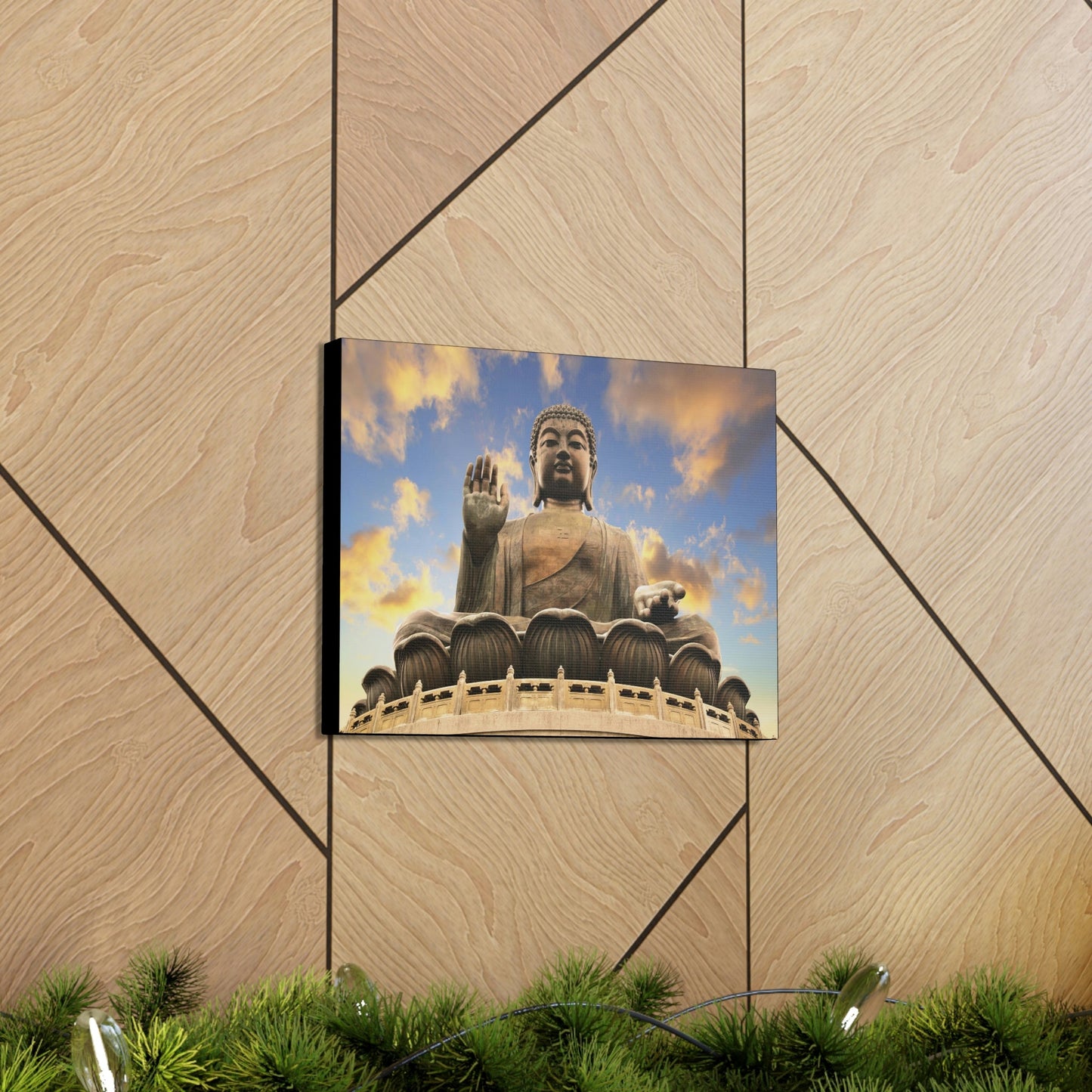 HONG KONG - SMALL Canvas Gallery Wraps - Giant Buddha sitting & sending blessings - Hong Kong - Green Forest Home