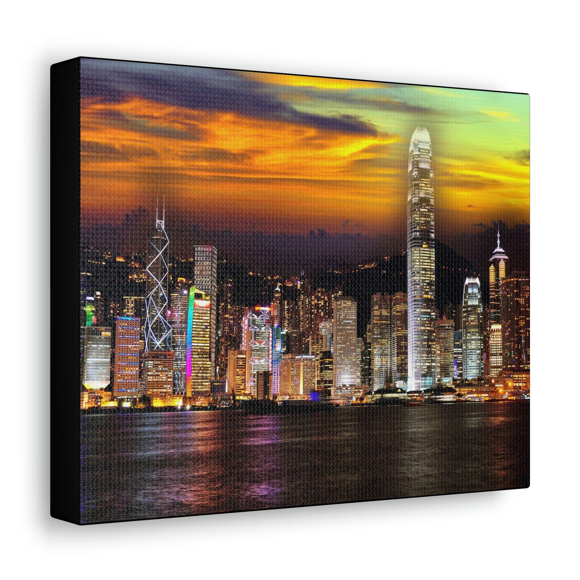 HONG KONG - SMALL Canvas Gallery Wraps - View of the skyscrapers of Hong Kong from Kowloon island - HK - Green Forest Home