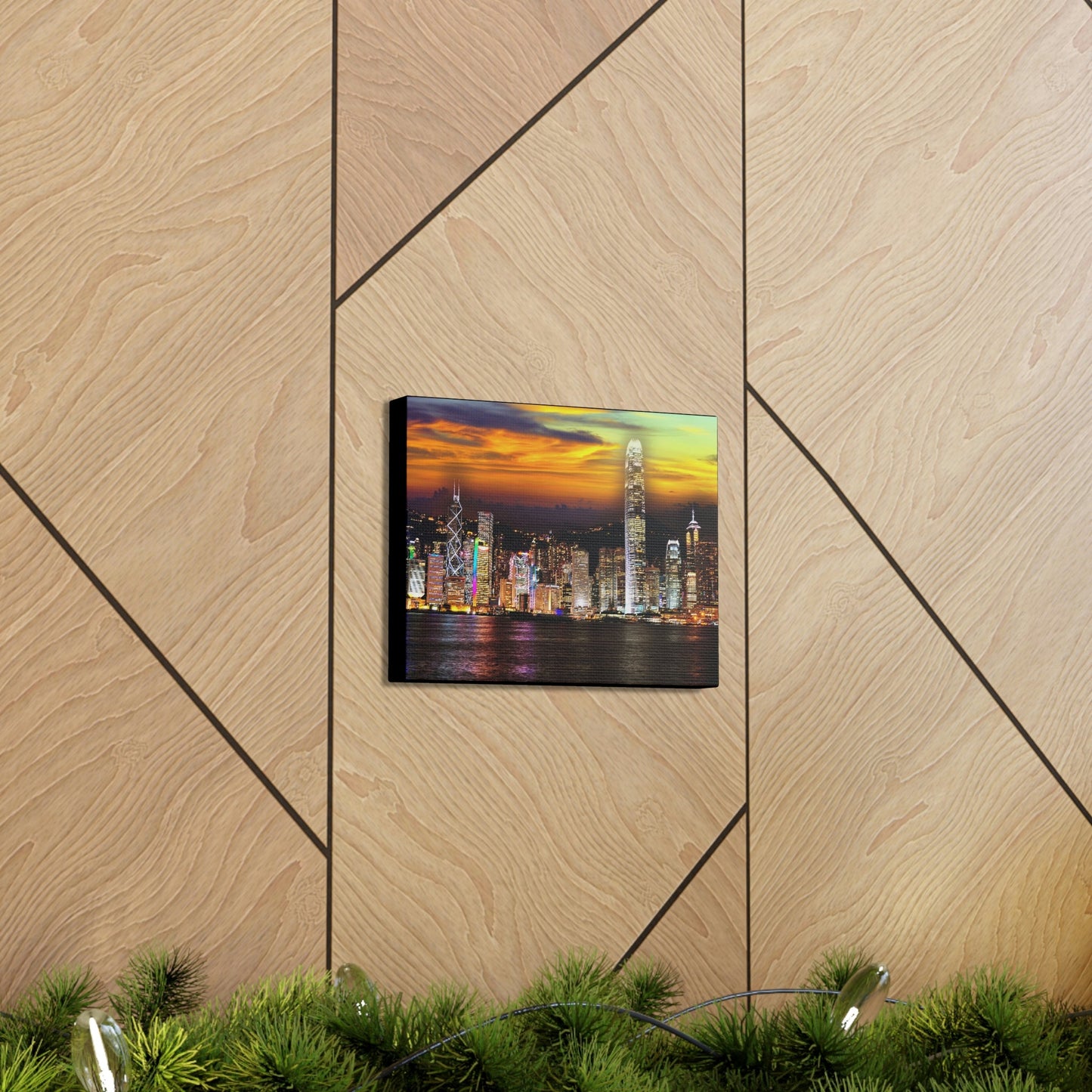 HONG KONG - SMALL Canvas Gallery Wraps - View of the skyscrapers of Hong Kong from Kowloon island - HK - Green Forest Home