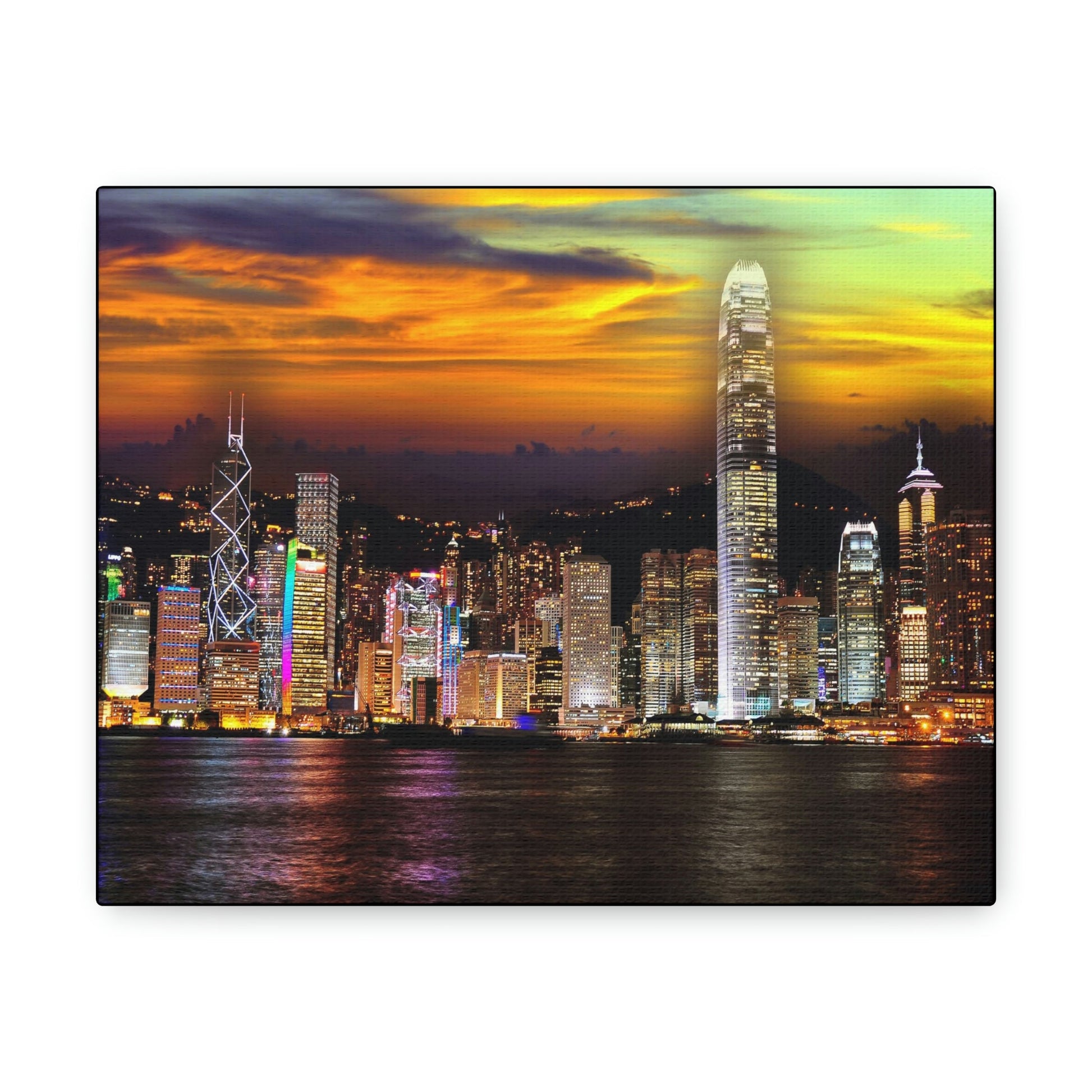 HONG KONG - SMALL Canvas Gallery Wraps - View of the skyscrapers of Hong Kong from Kowloon island - HK - Green Forest Home