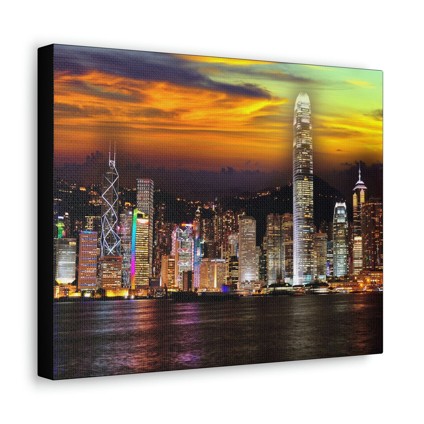 HONG KONG - SMALL Canvas Gallery Wraps - View of the skyscrapers of Hong Kong from Kowloon island - HK - Green Forest Home