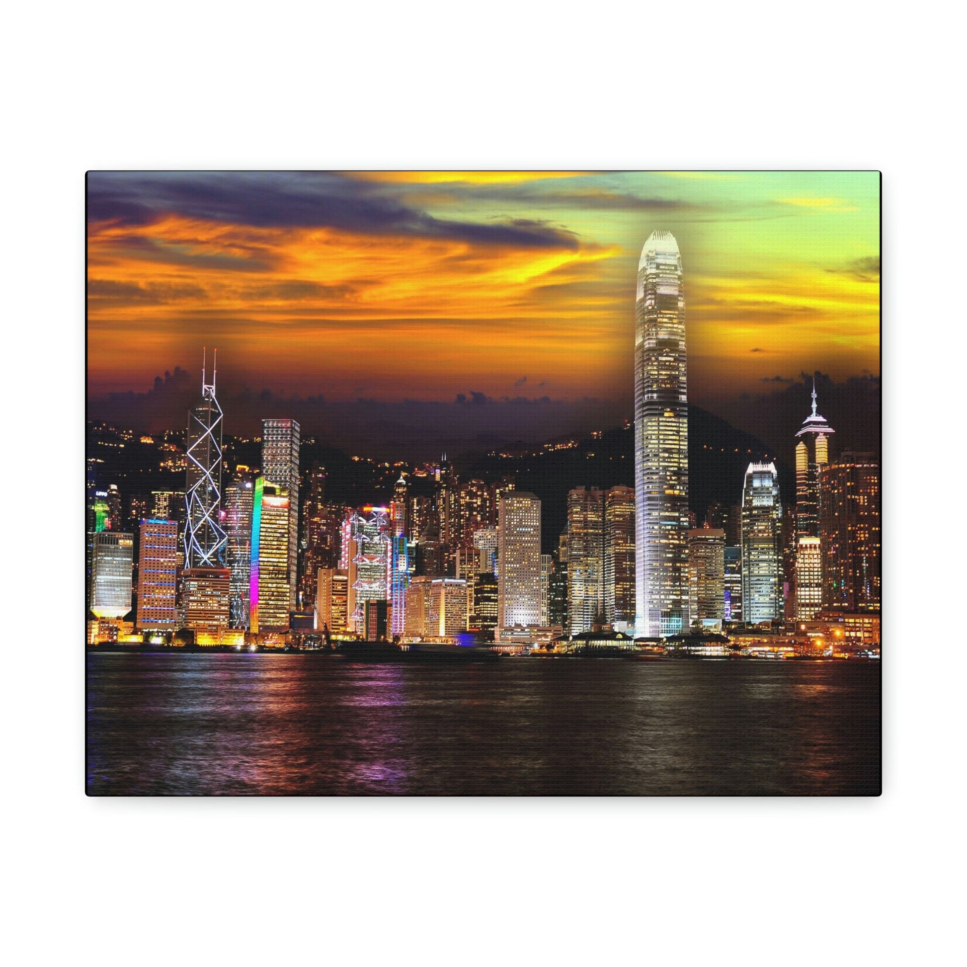 HONG KONG - SMALL Canvas Gallery Wraps - View of the skyscrapers of Hong Kong from Kowloon island - HK - Green Forest Home