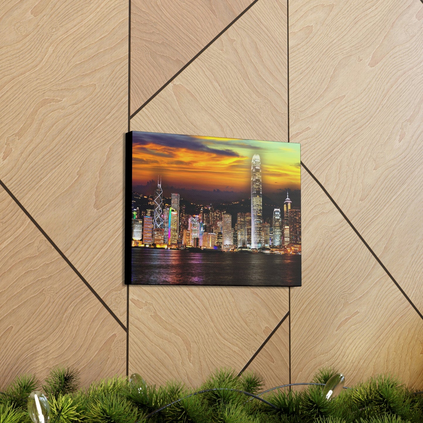 HONG KONG - SMALL Canvas Gallery Wraps - View of the skyscrapers of Hong Kong from Kowloon island - HK - Green Forest Home