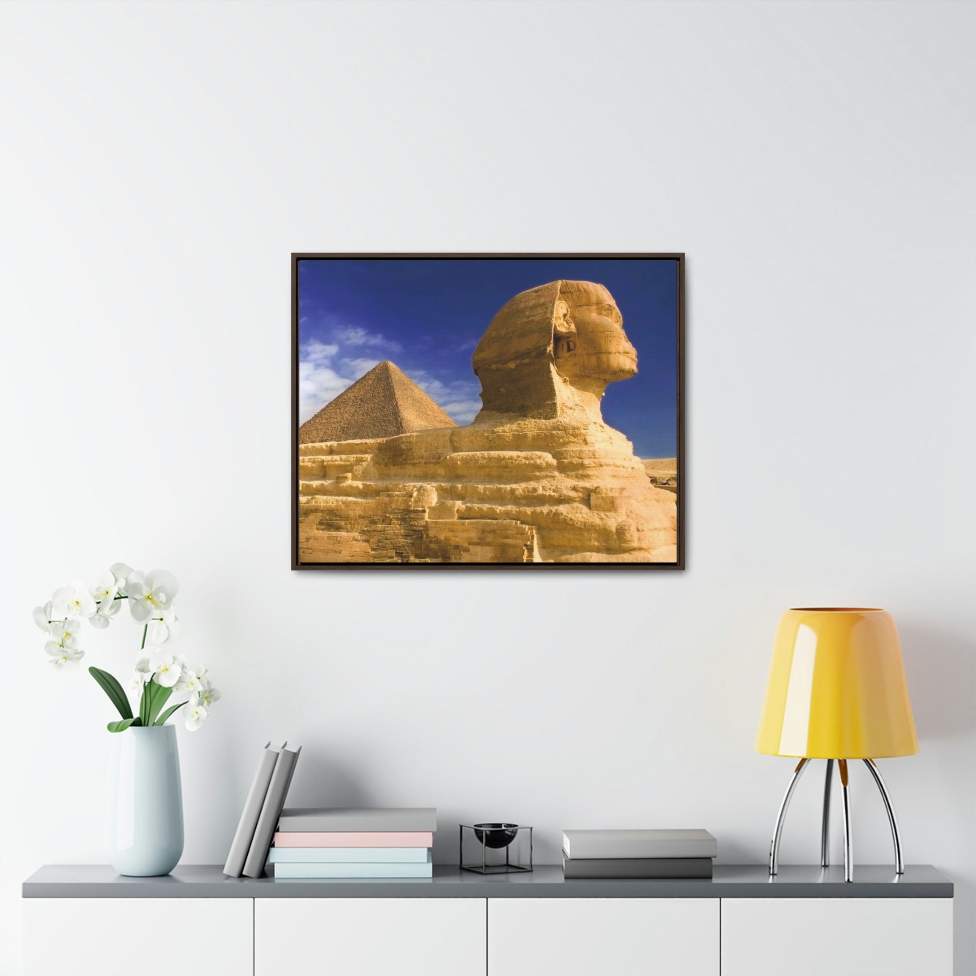 Horizontal Framed Premium Gallery Wrap Canvas - Closeup to The Great Sphinx of Giza - Egypt - Ancient religions - Green Forest Home