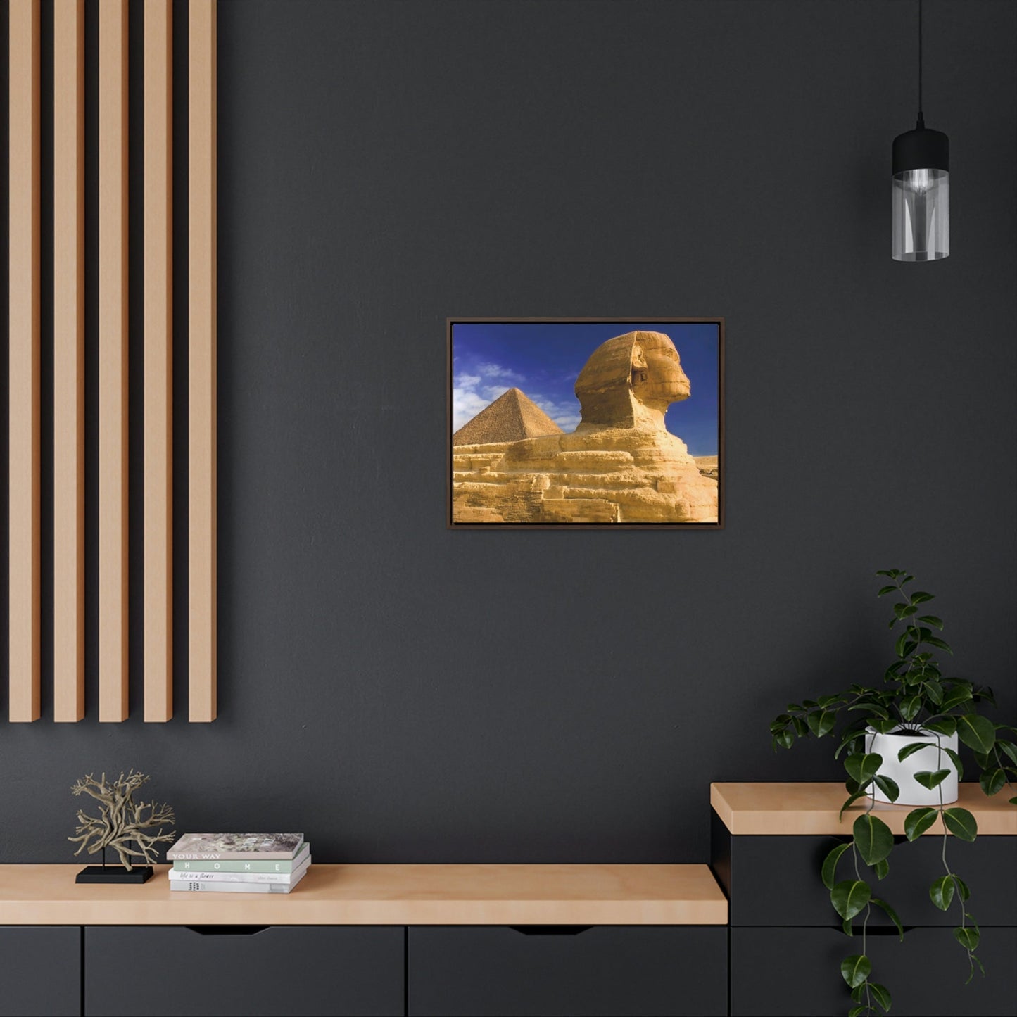 Horizontal Framed Premium Gallery Wrap Canvas - Closeup to The Great Sphinx of Giza - Egypt - Ancient religions - Green Forest Home