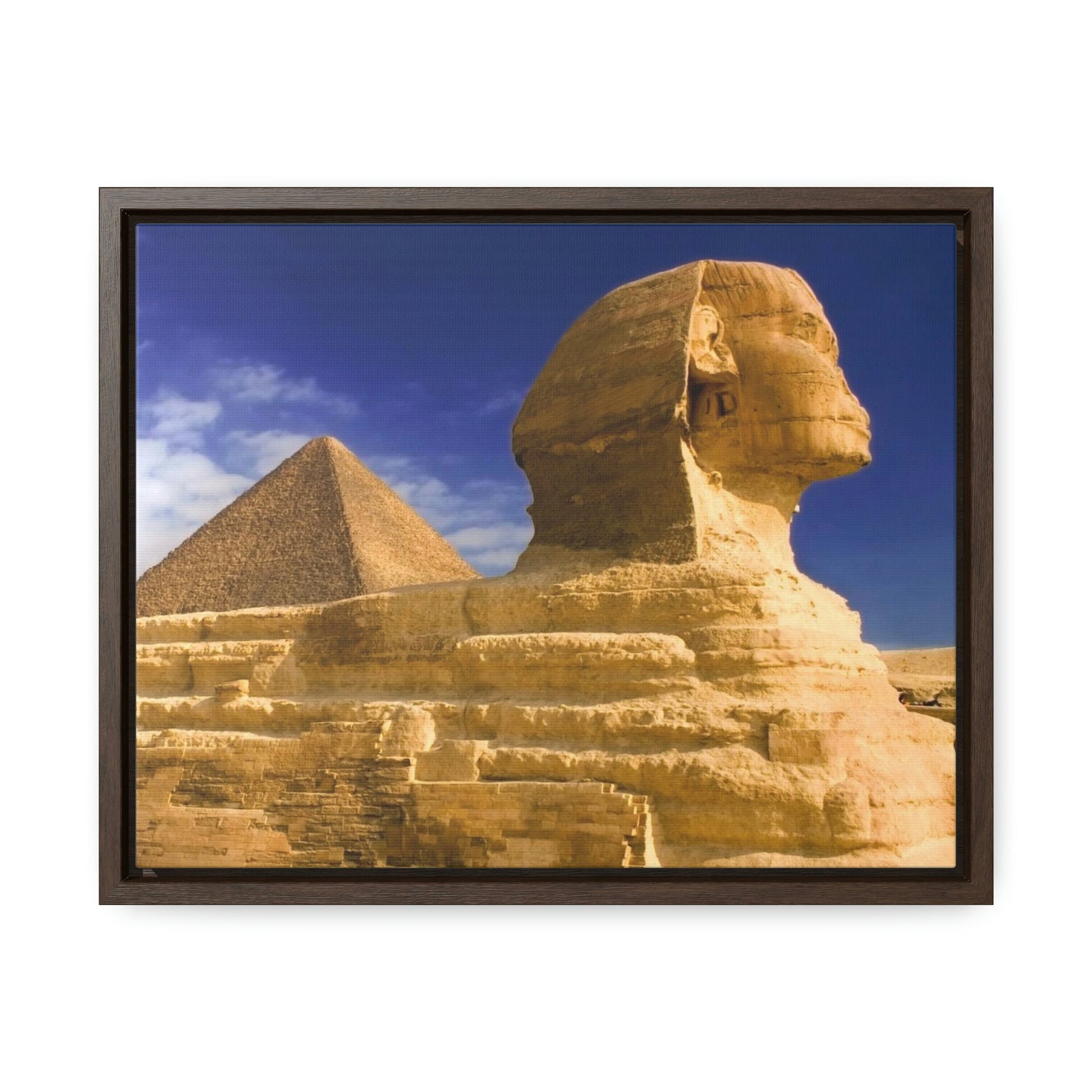 Horizontal Framed Premium Gallery Wrap Canvas - Closeup to The Great Sphinx of Giza - Egypt - Ancient religions - Green Forest Home