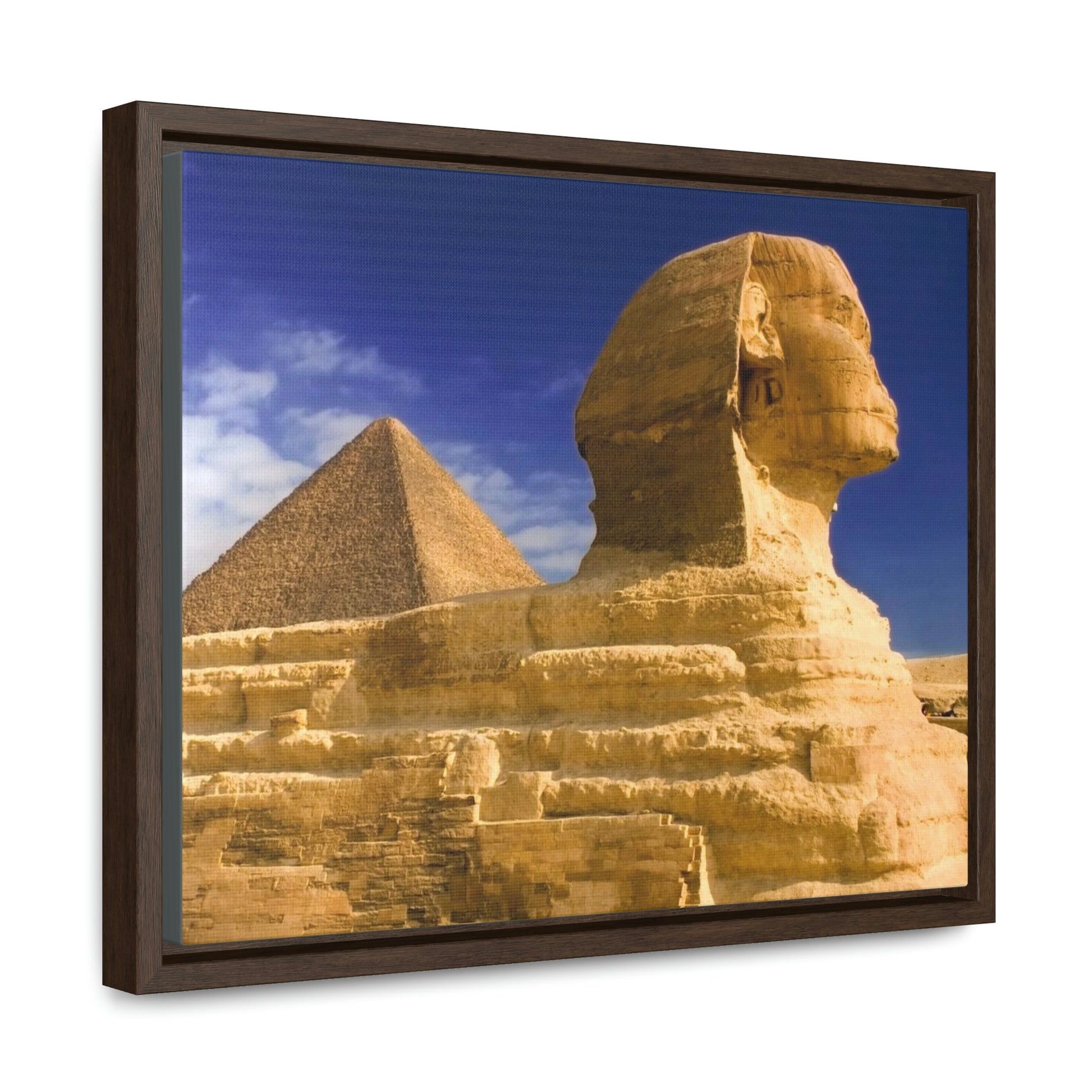 Horizontal Framed Premium Gallery Wrap Canvas - Closeup to The Great Sphinx of Giza - Egypt - Ancient religions - Green Forest Home