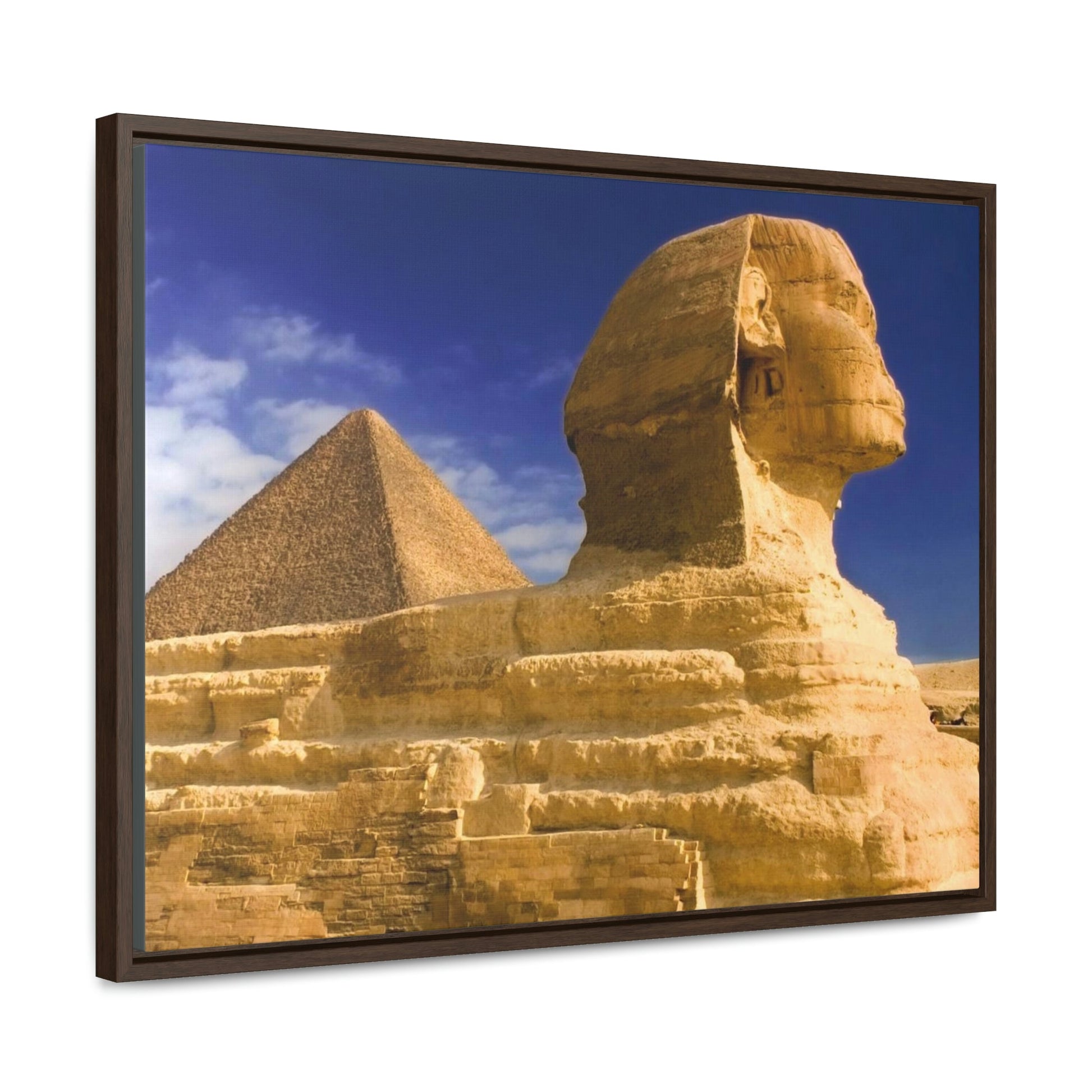 Horizontal Framed Premium Gallery Wrap Canvas - Closeup to The Great Sphinx of Giza - Egypt - Ancient religions - Green Forest Home