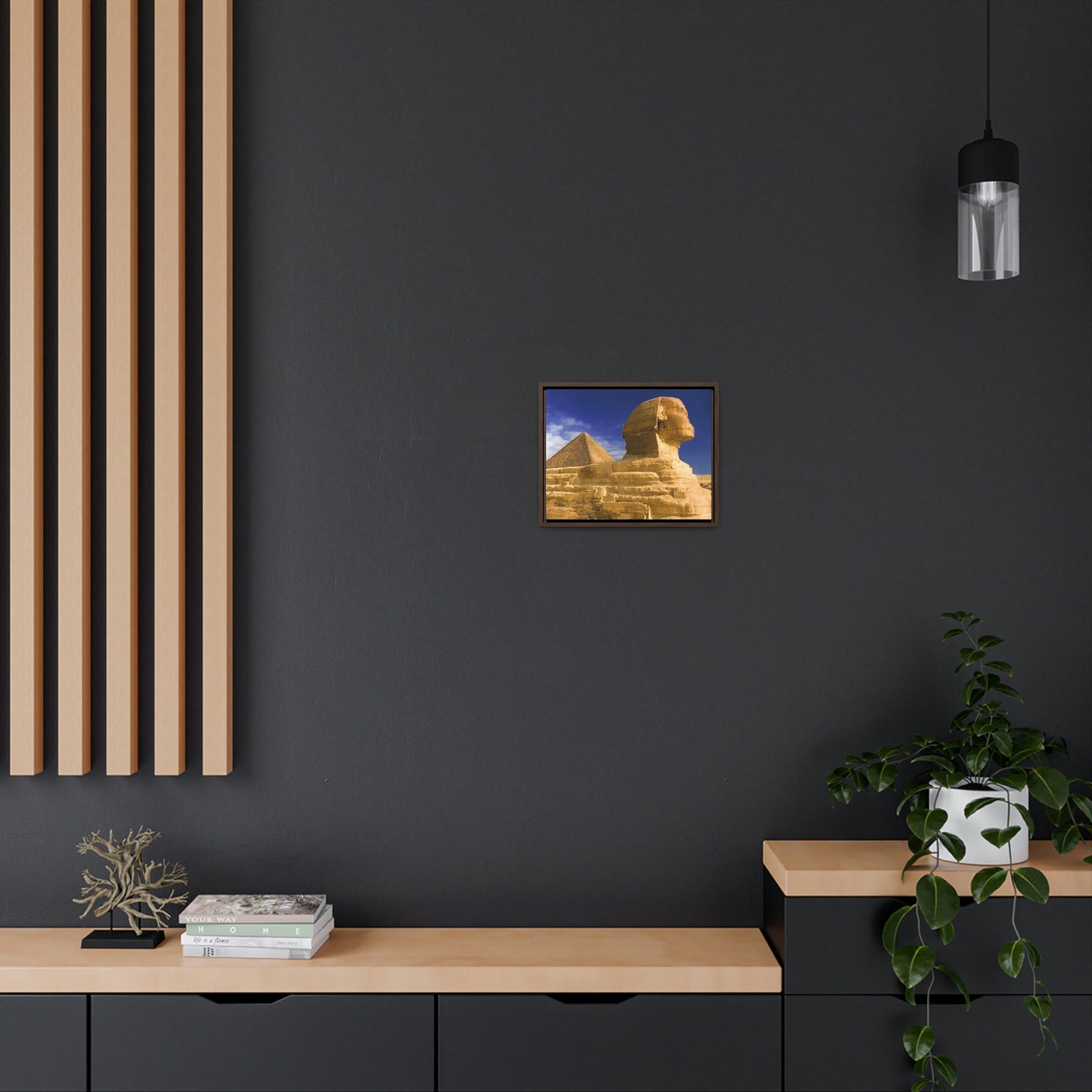 Horizontal Framed Premium Gallery Wrap Canvas - Closeup to The Great Sphinx of Giza - Egypt - Ancient religions - Green Forest Home