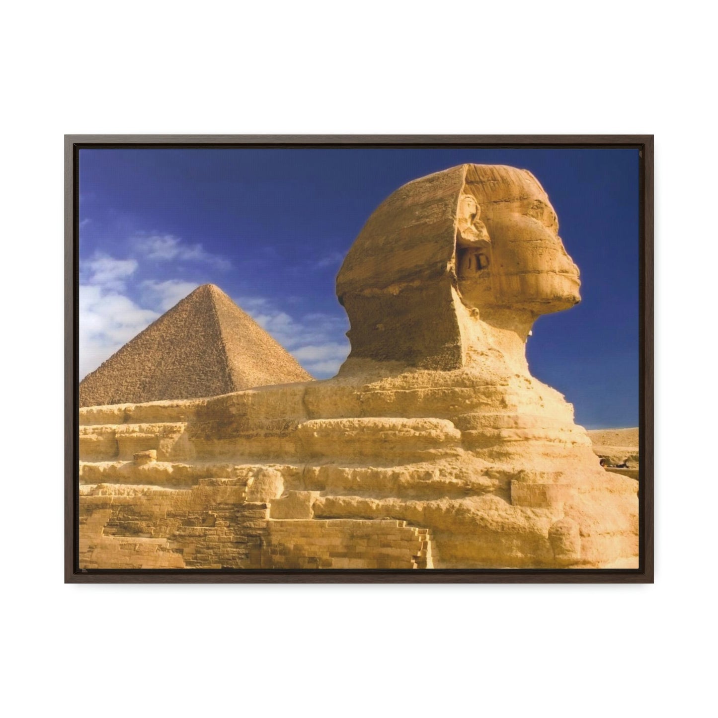 Horizontal Framed Premium Gallery Wrap Canvas - Closeup to The Great Sphinx of Giza - Egypt - Ancient religions - Green Forest Home