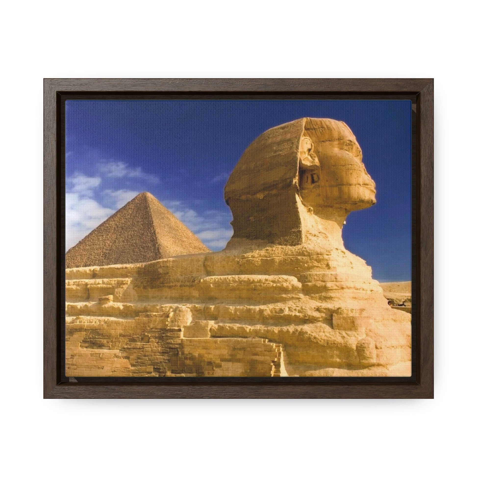 Horizontal Framed Premium Gallery Wrap Canvas - Closeup to The Great Sphinx of Giza - Egypt - Ancient religions - Green Forest Home