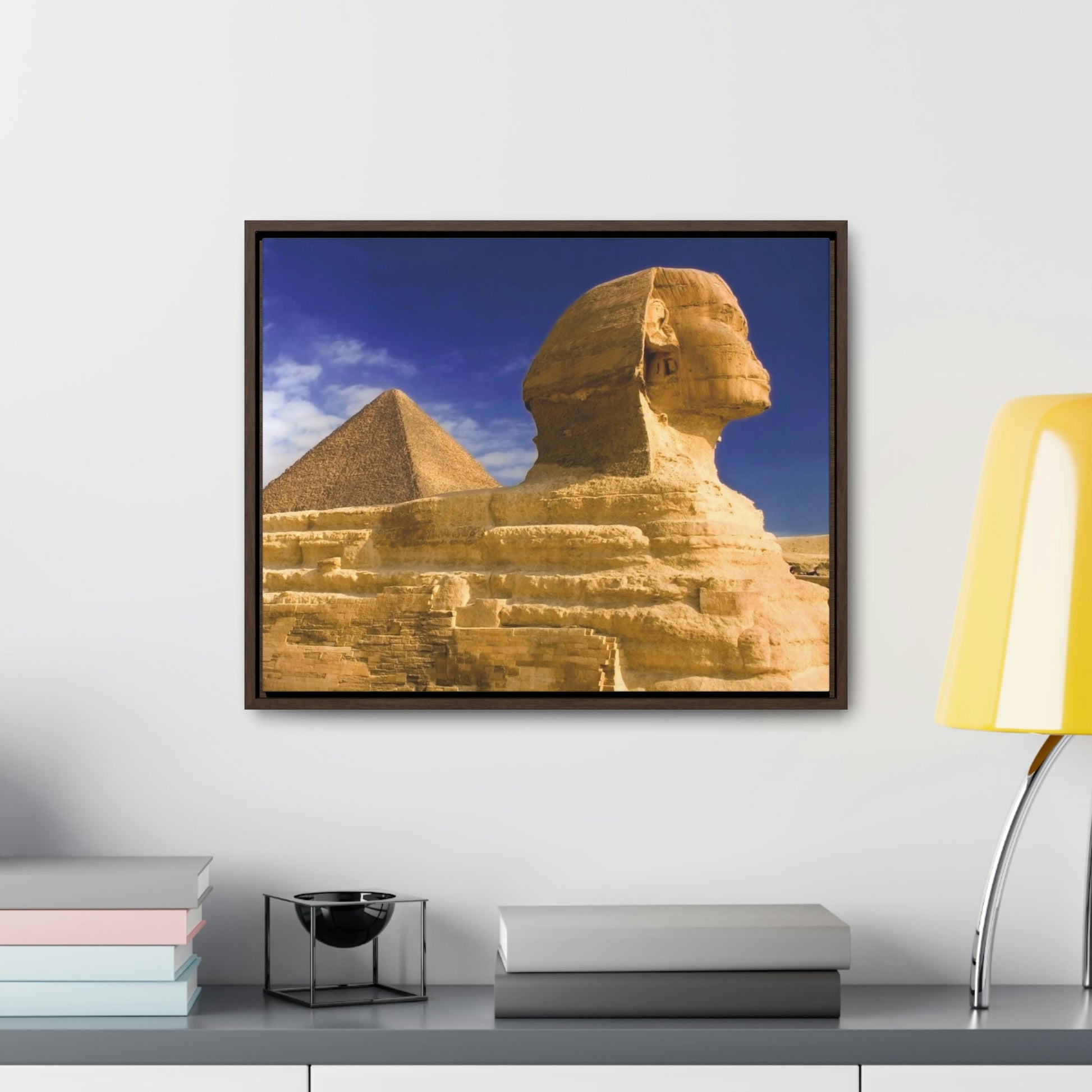 Horizontal Framed Premium Gallery Wrap Canvas - Closeup to The Great Sphinx of Giza - Egypt - Ancient religions - Green Forest Home