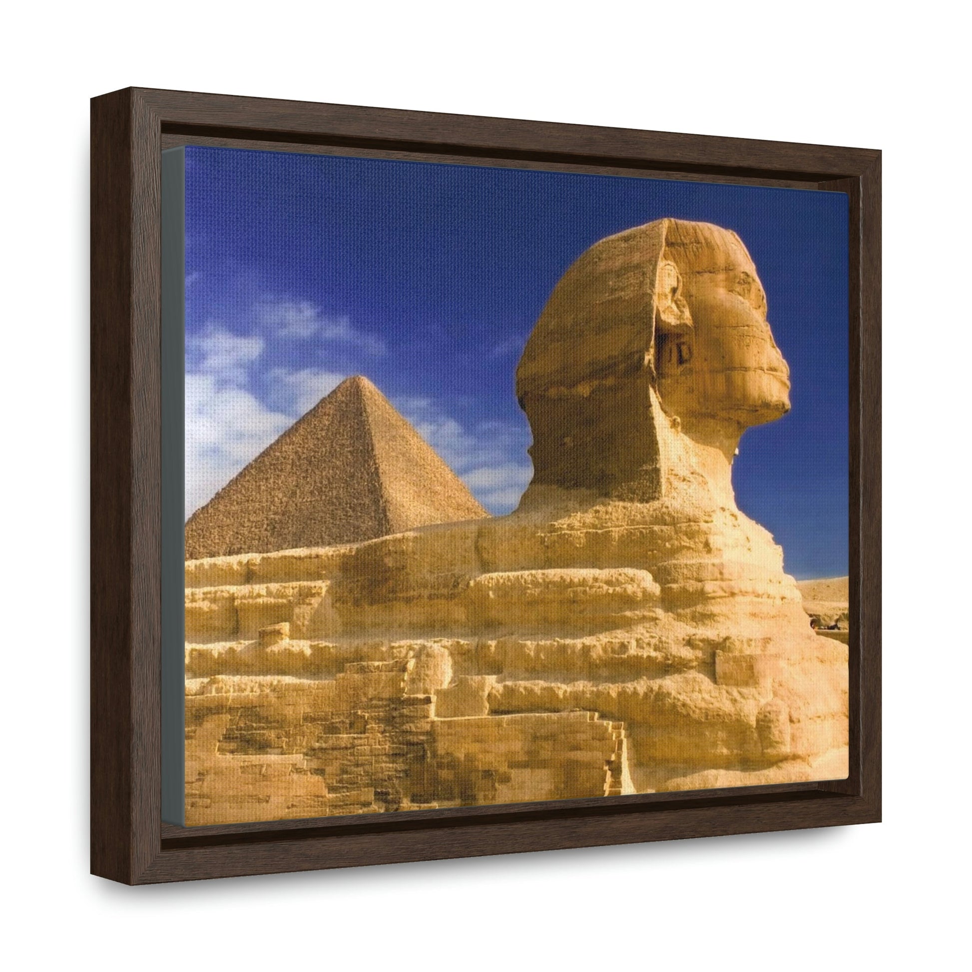 Horizontal Framed Premium Gallery Wrap Canvas - Closeup to The Great Sphinx of Giza - Egypt - Ancient religions - Green Forest Home