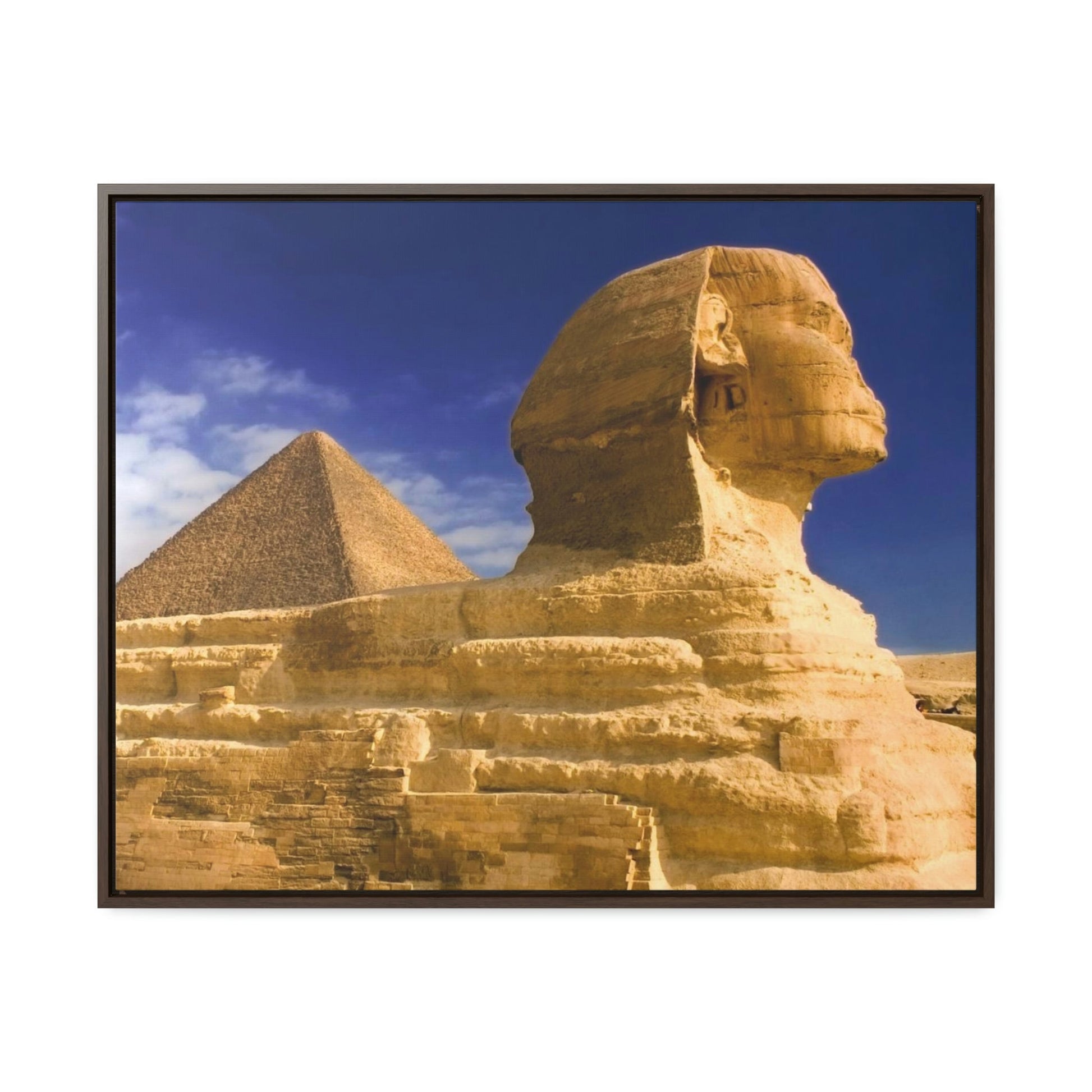 Horizontal Framed Premium Gallery Wrap Canvas - Closeup to The Great Sphinx of Giza - Egypt - Ancient religions - Green Forest Home