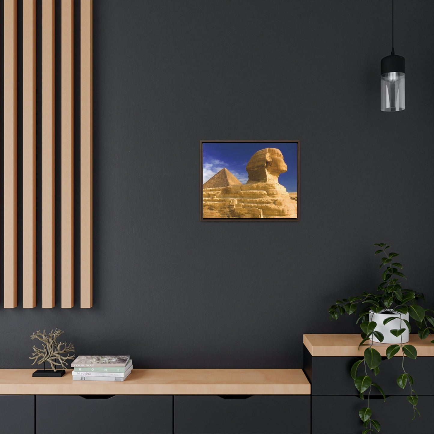 Horizontal Framed Premium Gallery Wrap Canvas - Closeup to The Great Sphinx of Giza - Egypt - Ancient religions - Green Forest Home