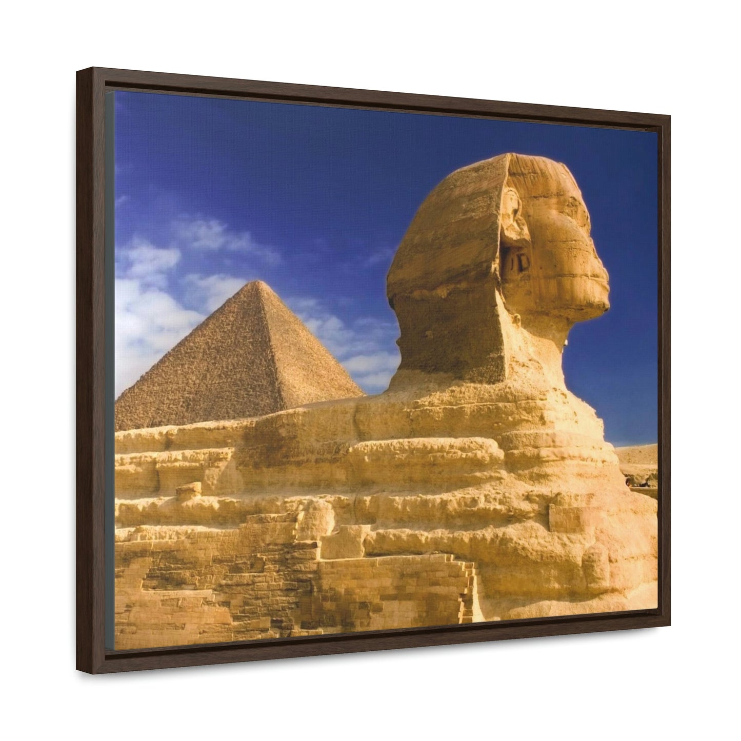 Horizontal Framed Premium Gallery Wrap Canvas - Closeup to The Great Sphinx of Giza - Egypt - Ancient religions - Green Forest Home