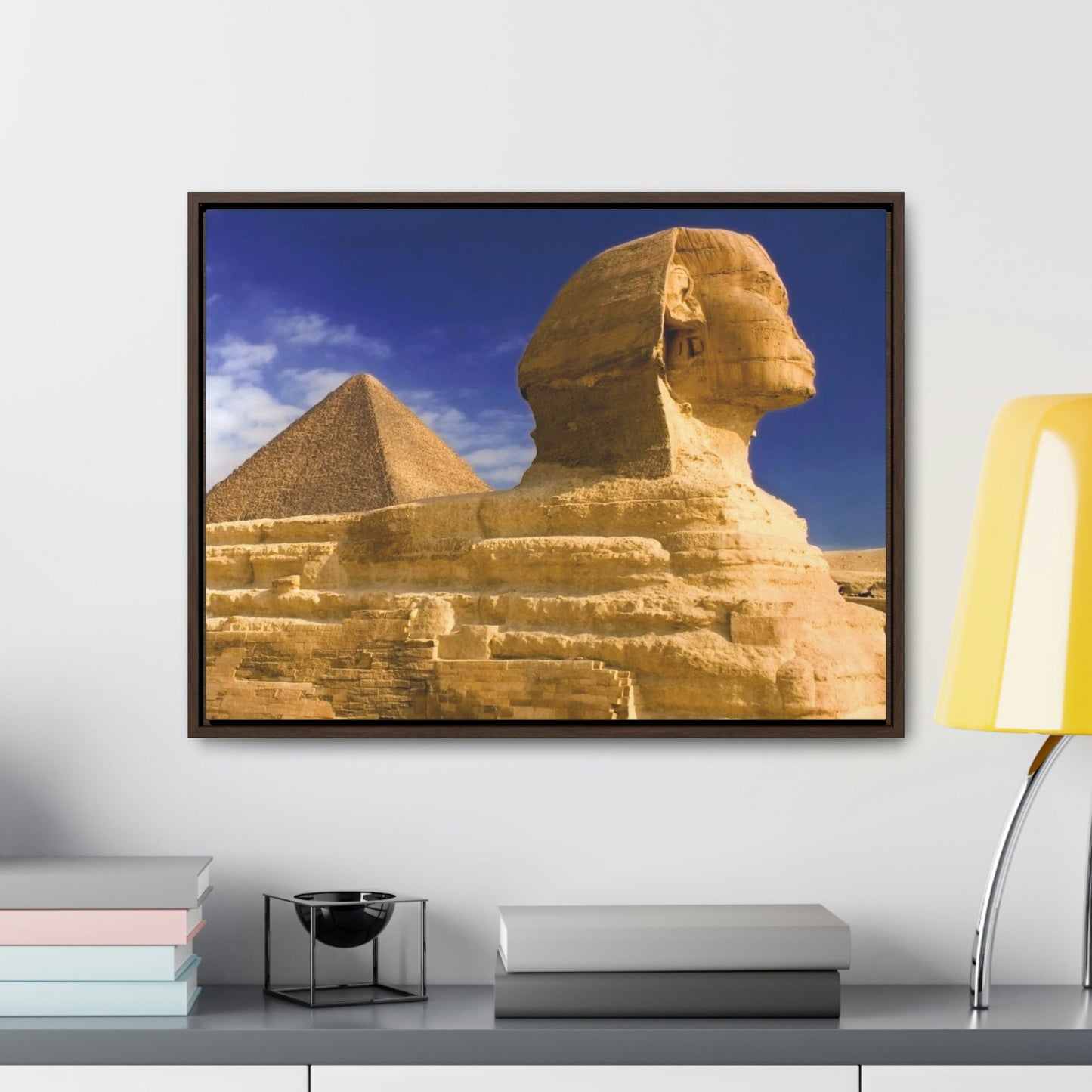 Horizontal Framed Premium Gallery Wrap Canvas - Closeup to The Great Sphinx of Giza - Egypt - Ancient religions - Green Forest Home