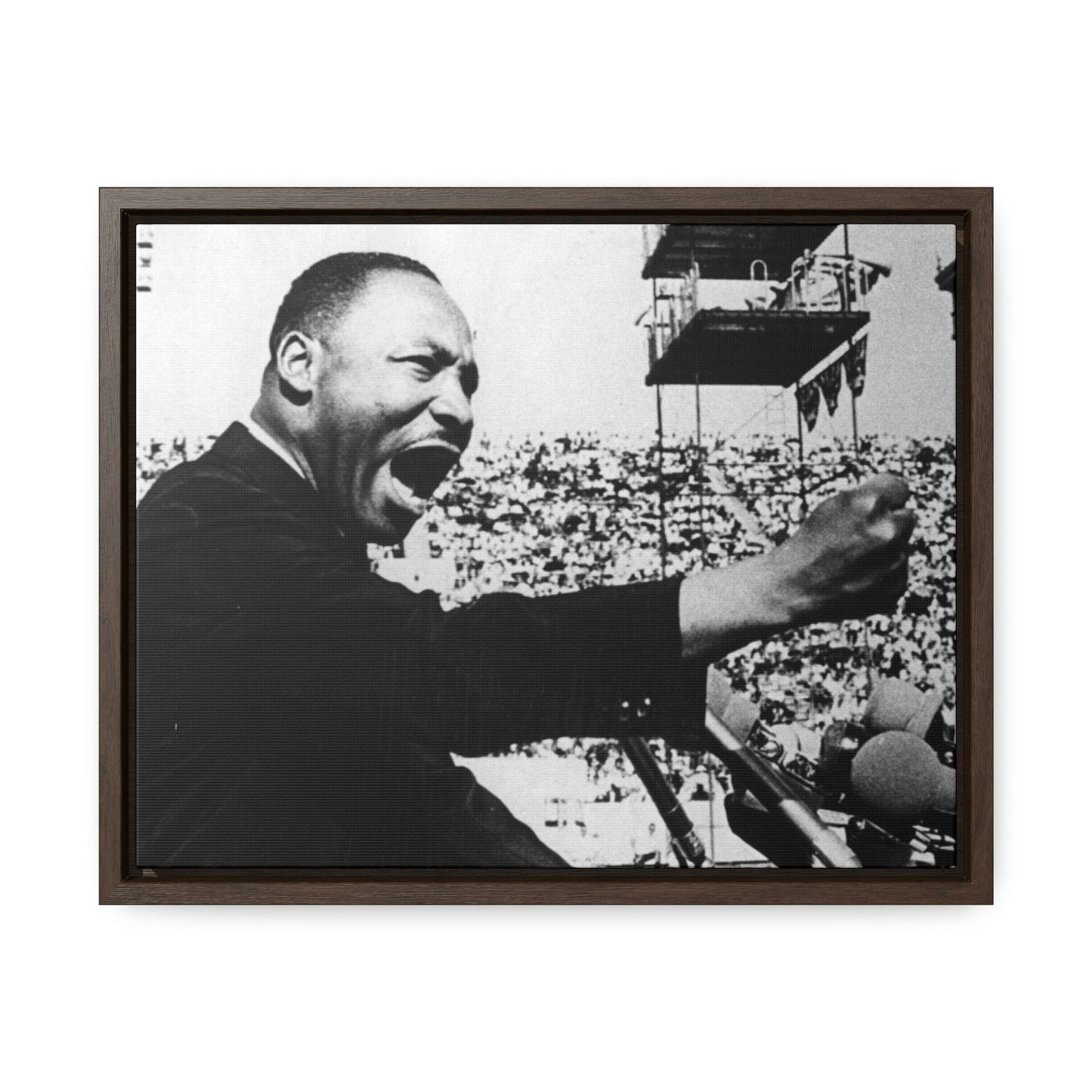 Horizontal Framed Premium Gallery Wrap Canvas - MARTIN LUTHER KING JR - IN CELEBRATION OF MAY 17 1957 MLK SPEECH - "GIVE US THE BALLOT" ADDRESS DELIVERED AT THE PRAYER PILGRIMAGE FOR FREEDOM IN WA. DC. - Green Forest Home