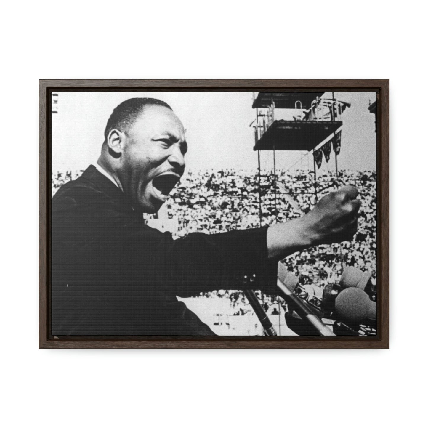 Horizontal Framed Premium Gallery Wrap Canvas - MARTIN LUTHER KING JR - IN CELEBRATION OF MAY 17 1957 MLK SPEECH - "GIVE US THE BALLOT" ADDRESS DELIVERED AT THE PRAYER PILGRIMAGE FOR FREEDOM IN WA. DC. - Green Forest Home