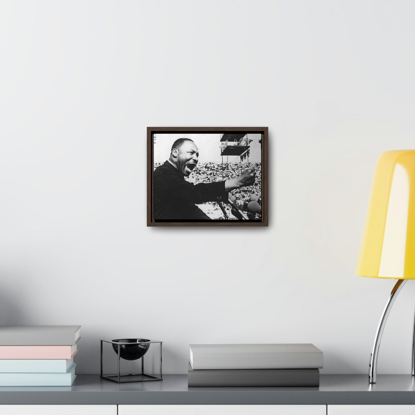 Horizontal Framed Premium Gallery Wrap Canvas - MARTIN LUTHER KING JR - IN CELEBRATION OF MAY 17 1957 MLK SPEECH - "GIVE US THE BALLOT" ADDRESS DELIVERED AT THE PRAYER PILGRIMAGE FOR FREEDOM IN WA. DC. - Green Forest Home