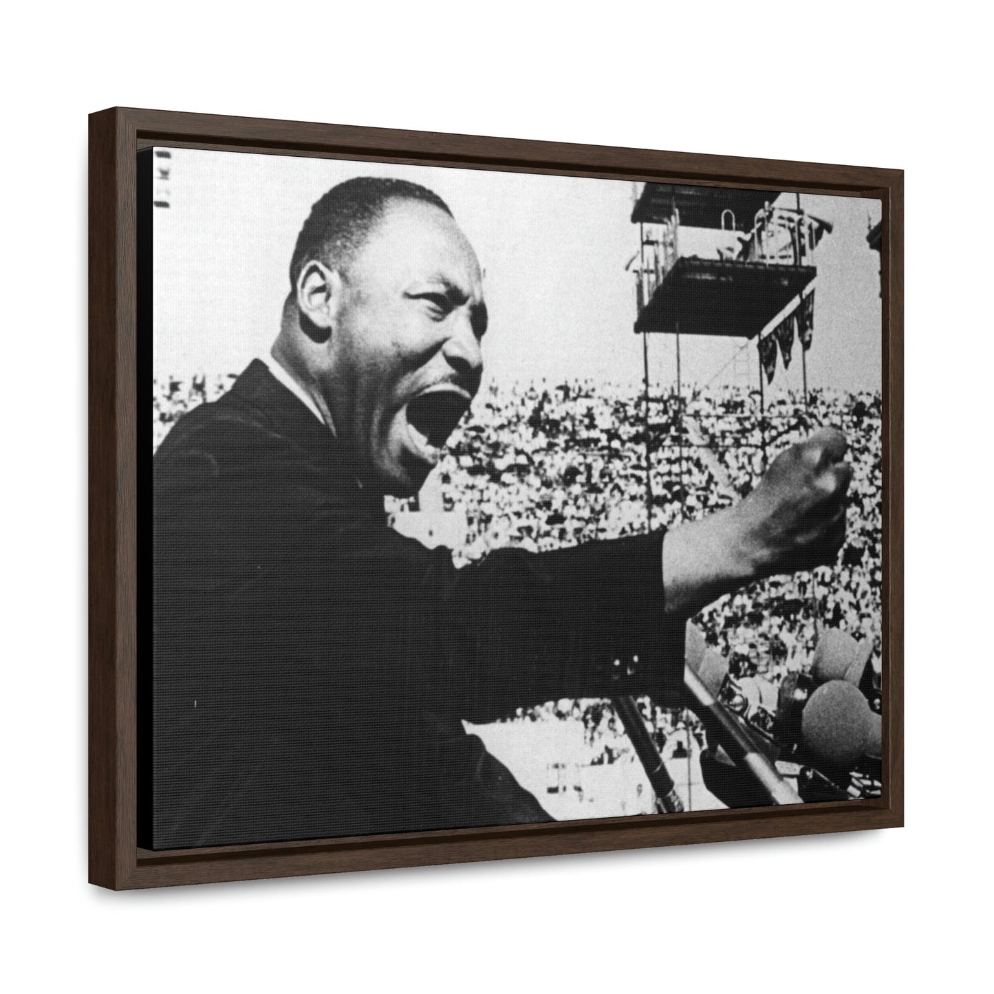 Horizontal Framed Premium Gallery Wrap Canvas - MARTIN LUTHER KING JR - IN CELEBRATION OF MAY 17 1957 MLK SPEECH - "GIVE US THE BALLOT" ADDRESS DELIVERED AT THE PRAYER PILGRIMAGE FOR FREEDOM IN WA. DC. - Green Forest Home