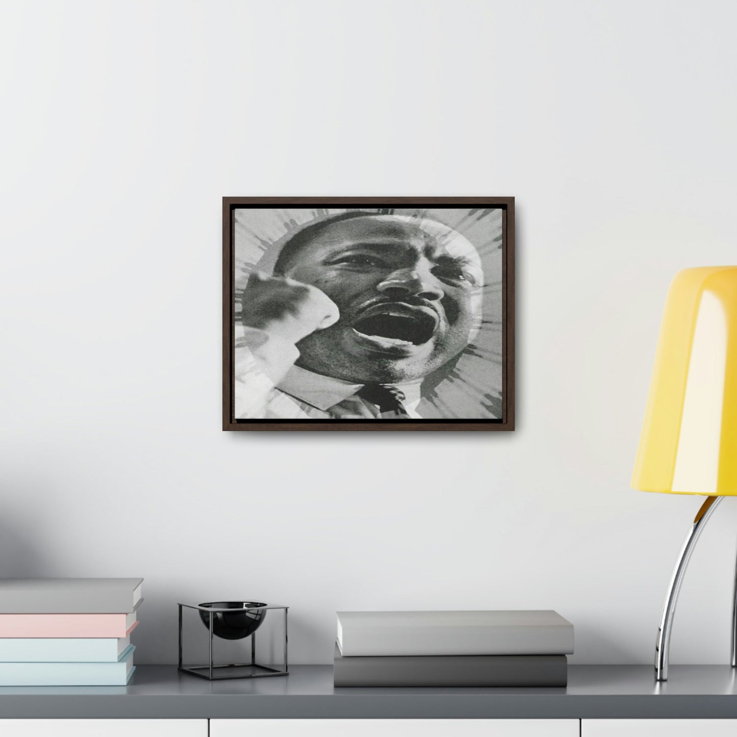 Horizontal Framed Premium Gallery Wrap Canvas - MARTIN LUTHER KING JR - IN CELEBRATION OF MAY 17 1957 MLK SPEECH - "GIVE US THE BALLOT" ADDRESS IN WA. DC. - Green Forest Home