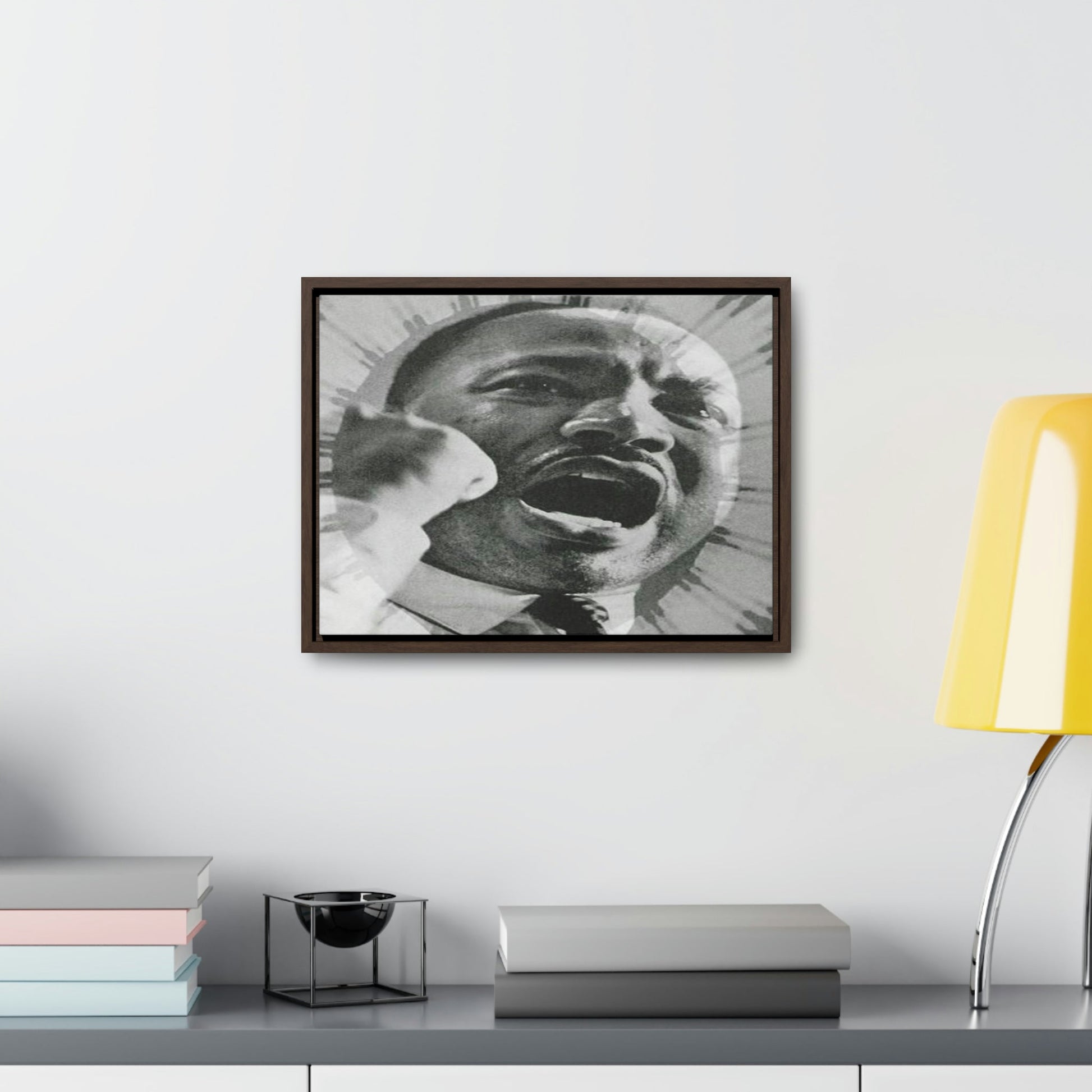 Horizontal Framed Premium Gallery Wrap Canvas - MARTIN LUTHER KING JR - IN CELEBRATION OF MAY 17 1957 MLK SPEECH - "GIVE US THE BALLOT" ADDRESS IN WA. DC. - Green Forest Home